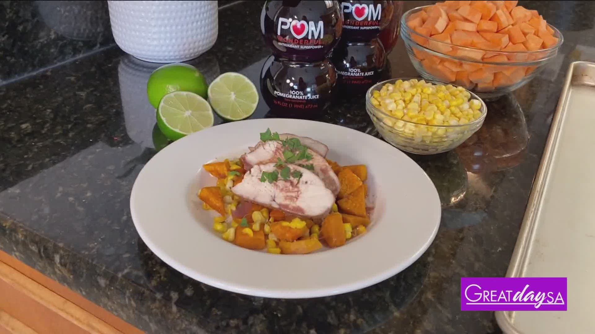 Shannon uses pomegranate juice to bring new life to chicken breasts.