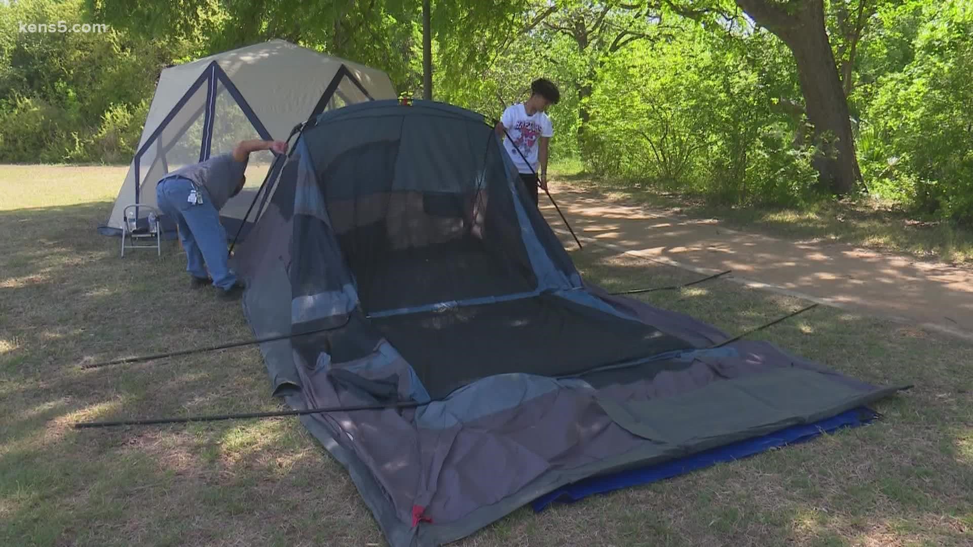 For some families, a San Antonio Easter tradition is as easy as chaining down a chair to a picnic table; others go all out with tents and volleyball nets.