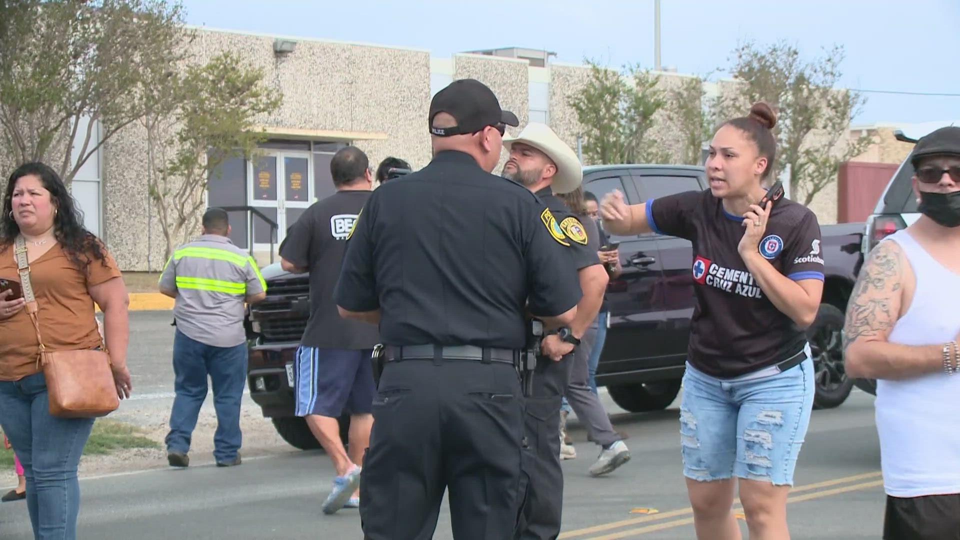 One parent left the campus after picking up her daughter, saying she planned to spend the rest of the day in gratitude that the threats were empty.