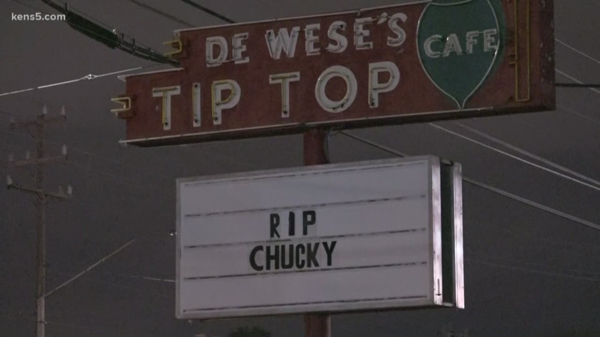 The Tip Top Cafe off Fredericksburg will be collecting donations beginning Sunday for K-9 training following the death of Chucky, who was fatally shot trying to subdue an armed suspect Friday night.