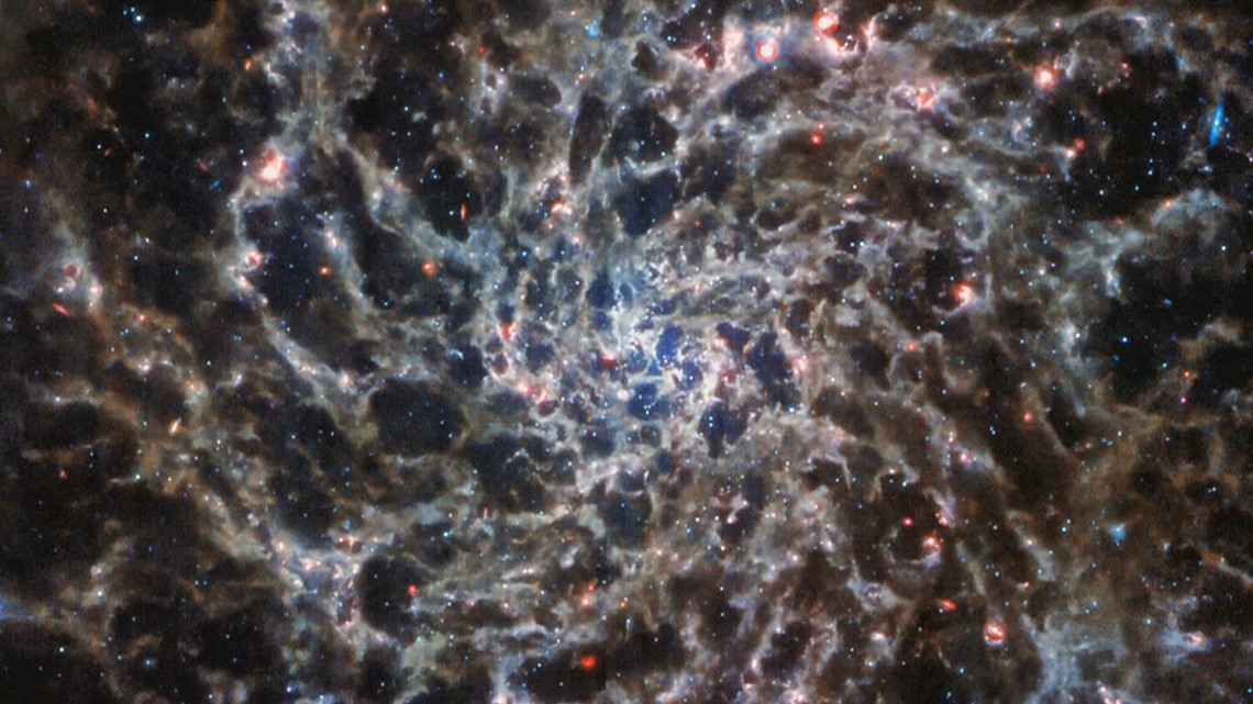 Bones of the galaxy seen in spiral image from James Webb Telescope