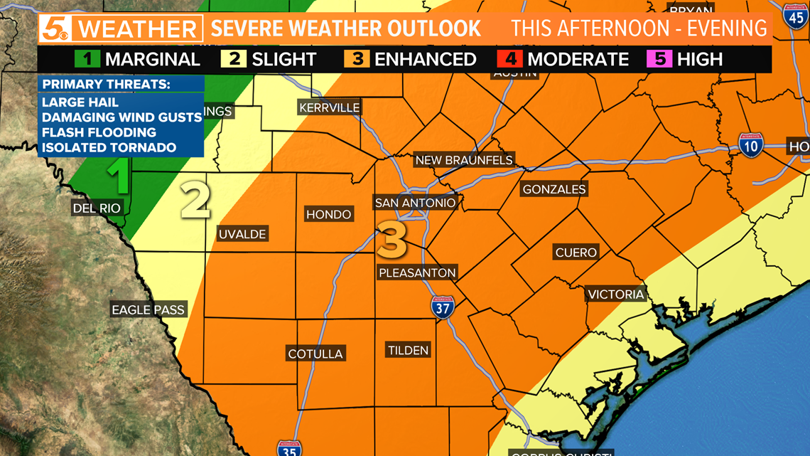 Enhanced risk of severe thunderstorms for Bexar County and the Hill ...