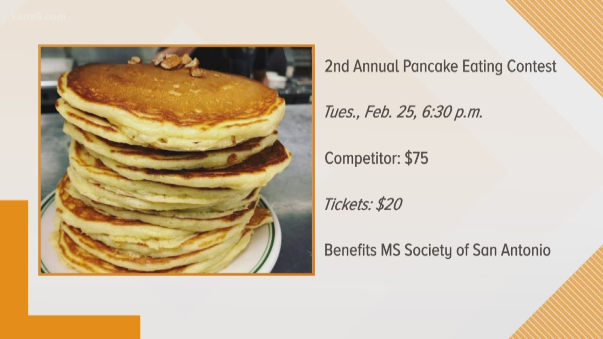 We're at Magnolia Pancake Haus with more on the contest that can fill you up, and help out a lot of people in San Antonio.
