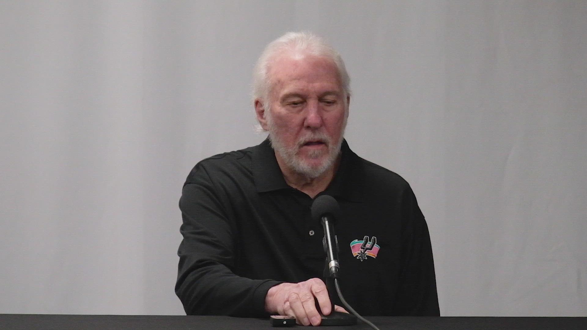 Pop responded to queries about Chauncey Billups, Doug McDermott's knee, and more.