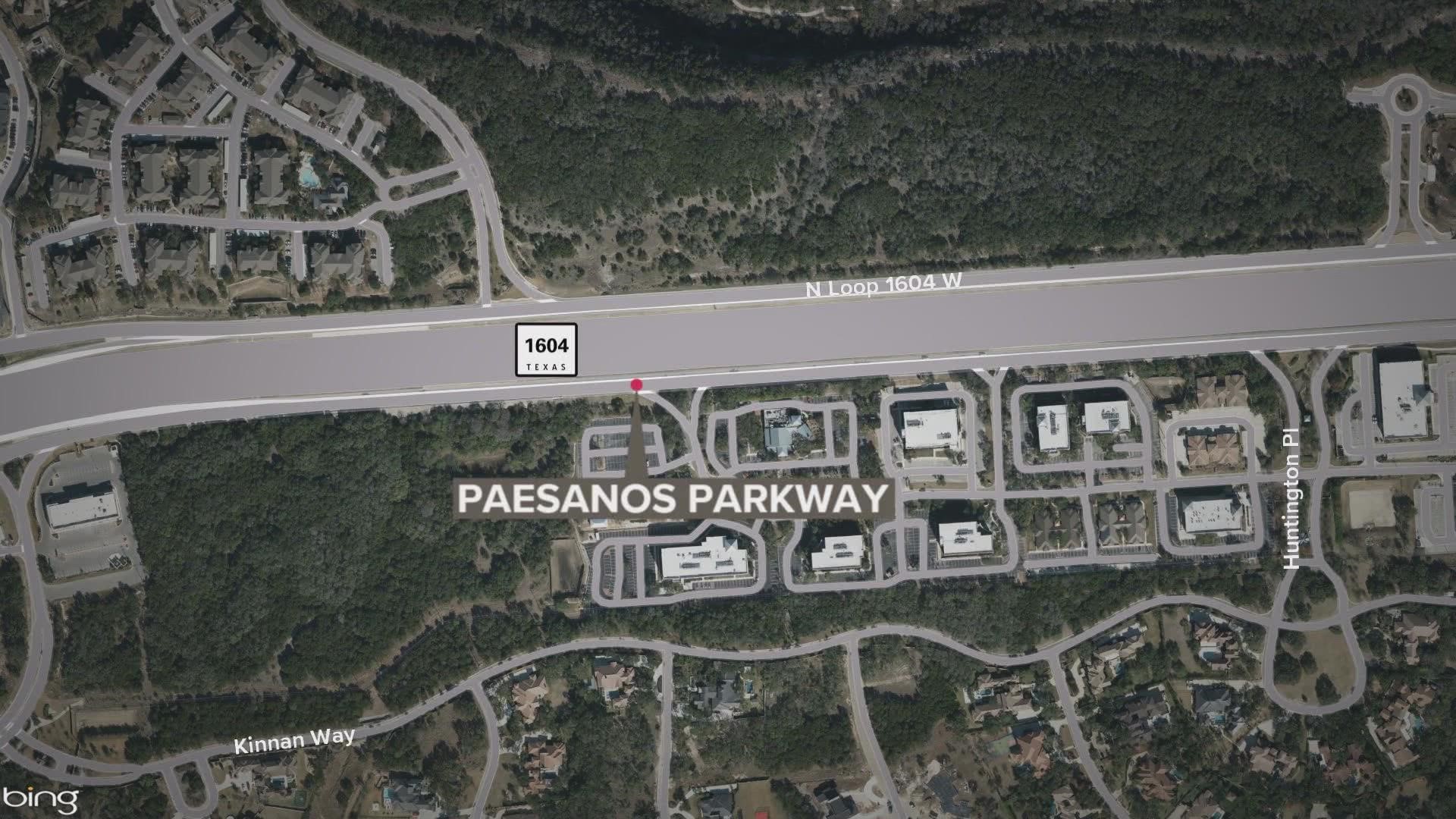 It happened early Sunday on Loop 1604 and Paesanos Parkway on the north side of town.