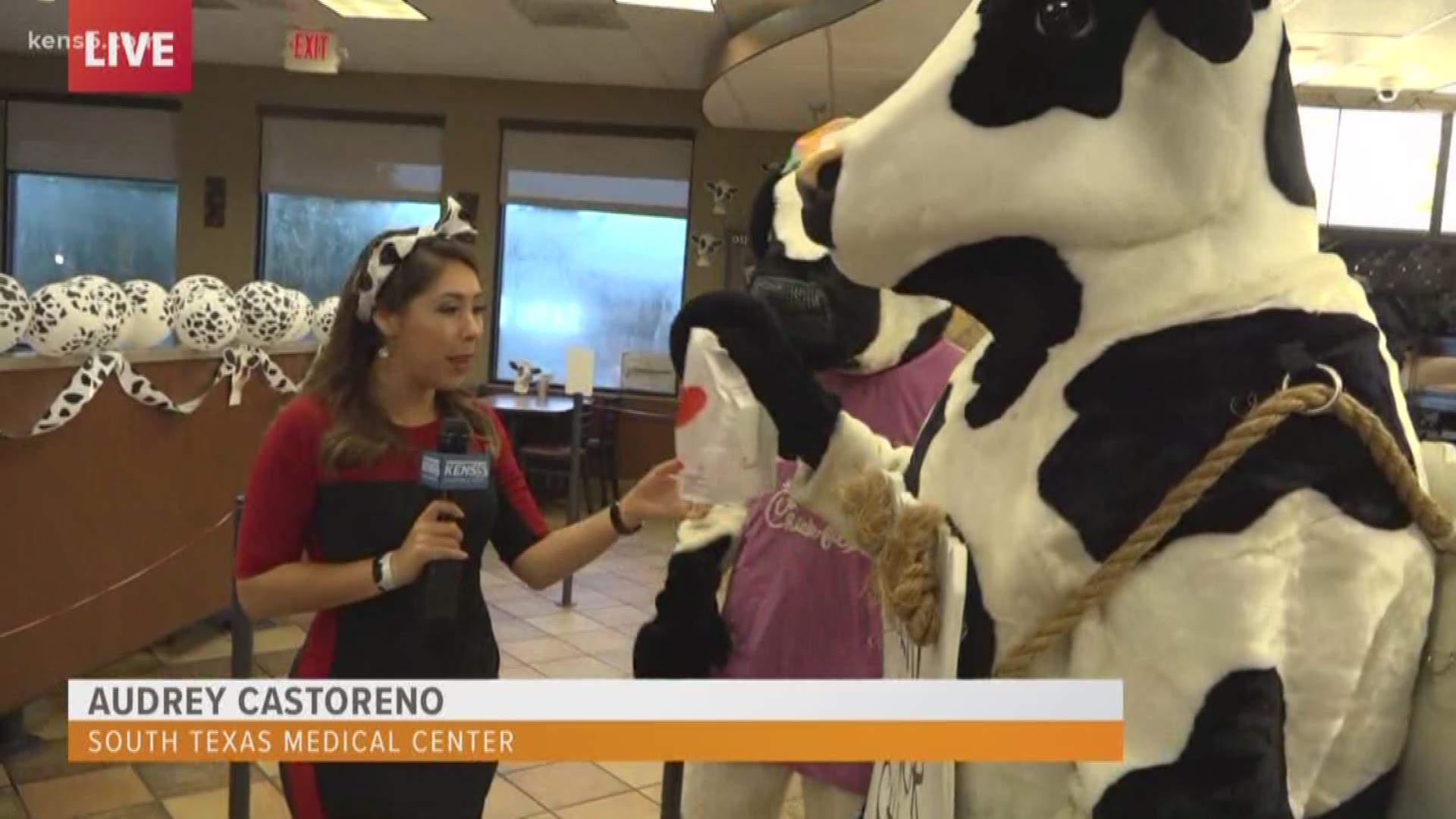 Free food available at Chick-Fil-A if you dress like a cow. You can get a free entree.