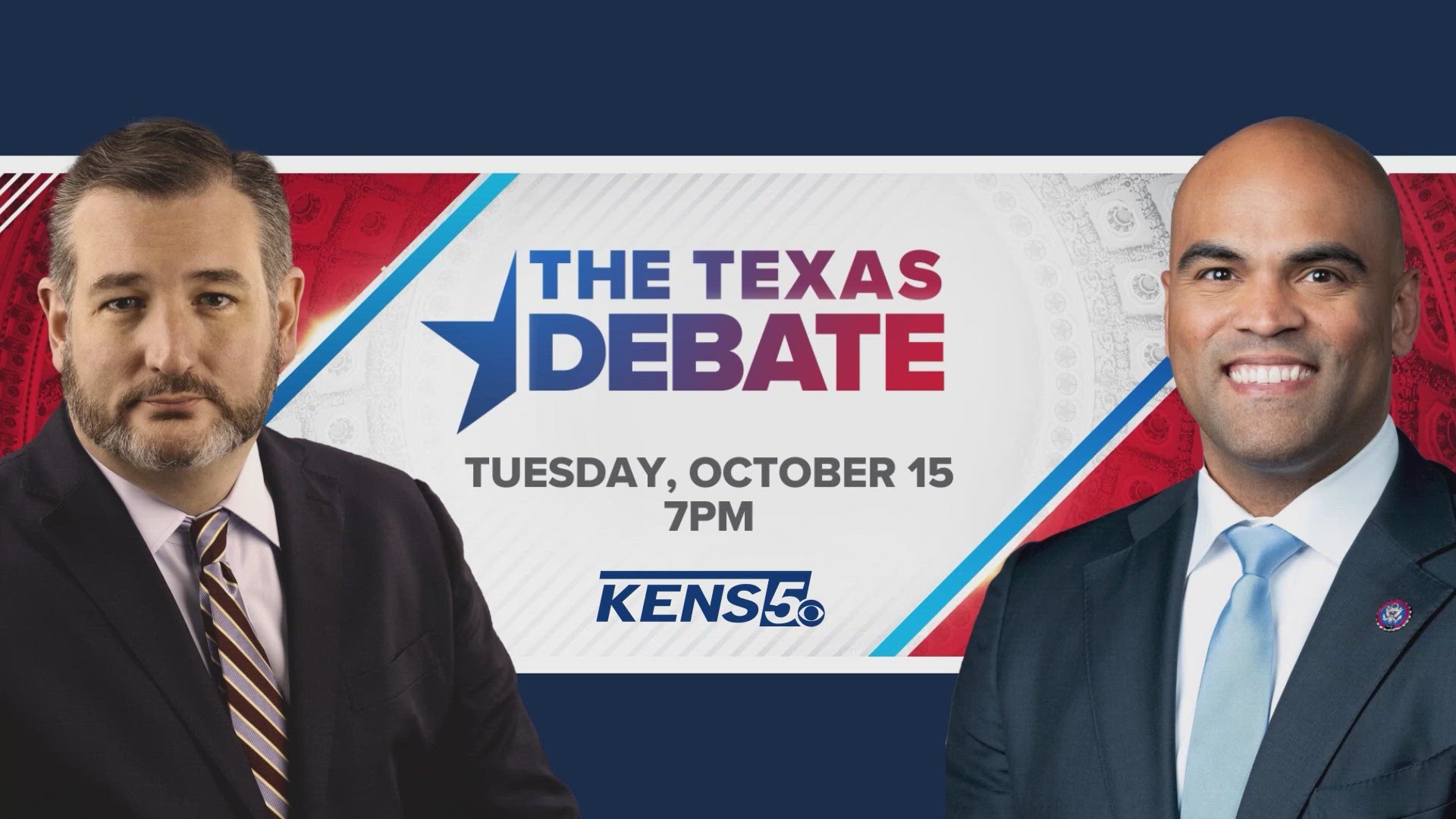 The debate will happen October 15 in Dallas. You can watch it on KENS 5 at 7 p.m.