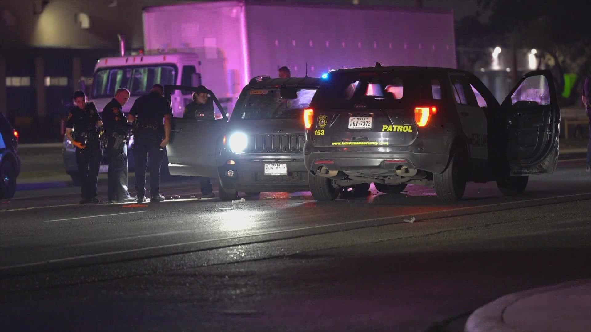 The woman was shot in the head and ended up crashing into another car, police say.