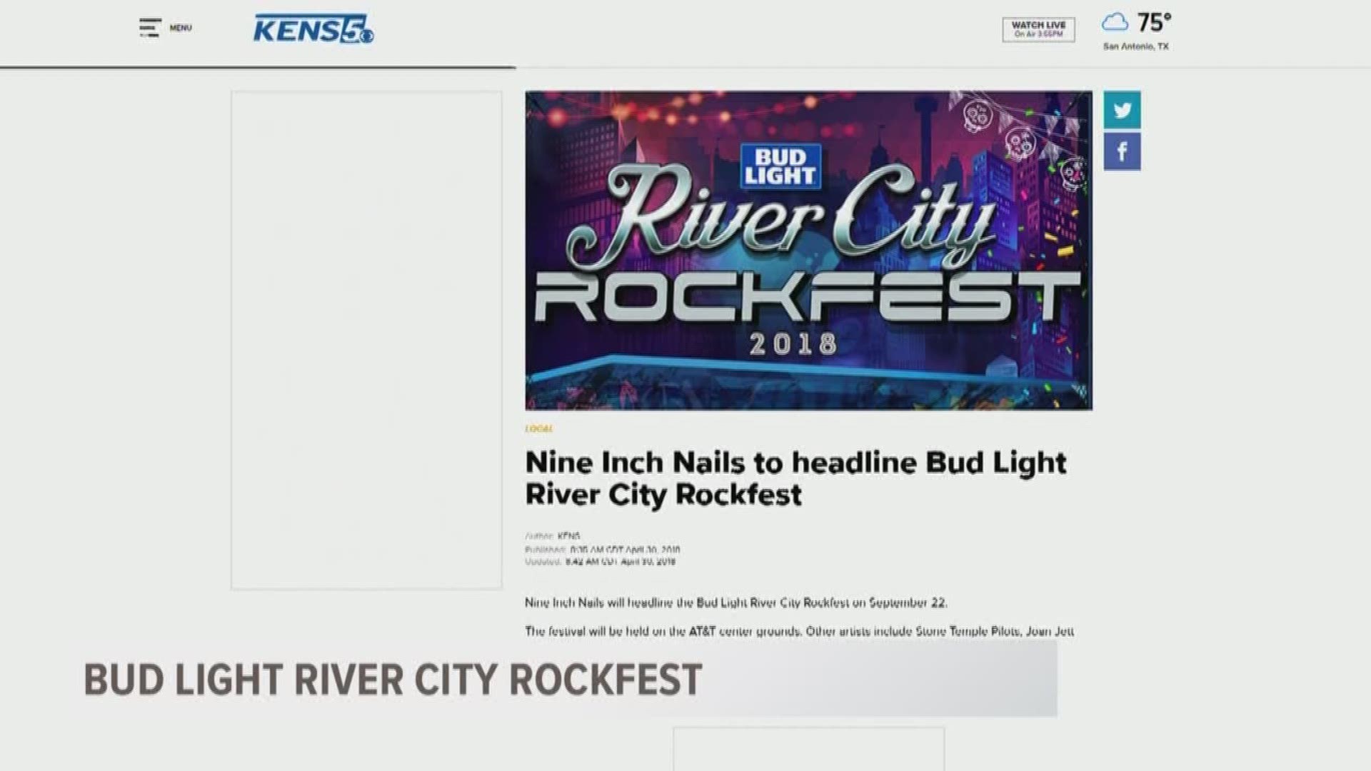 Nine Inch Nails will headline the River City Rockfest this September, along with other big names in rock and roll.