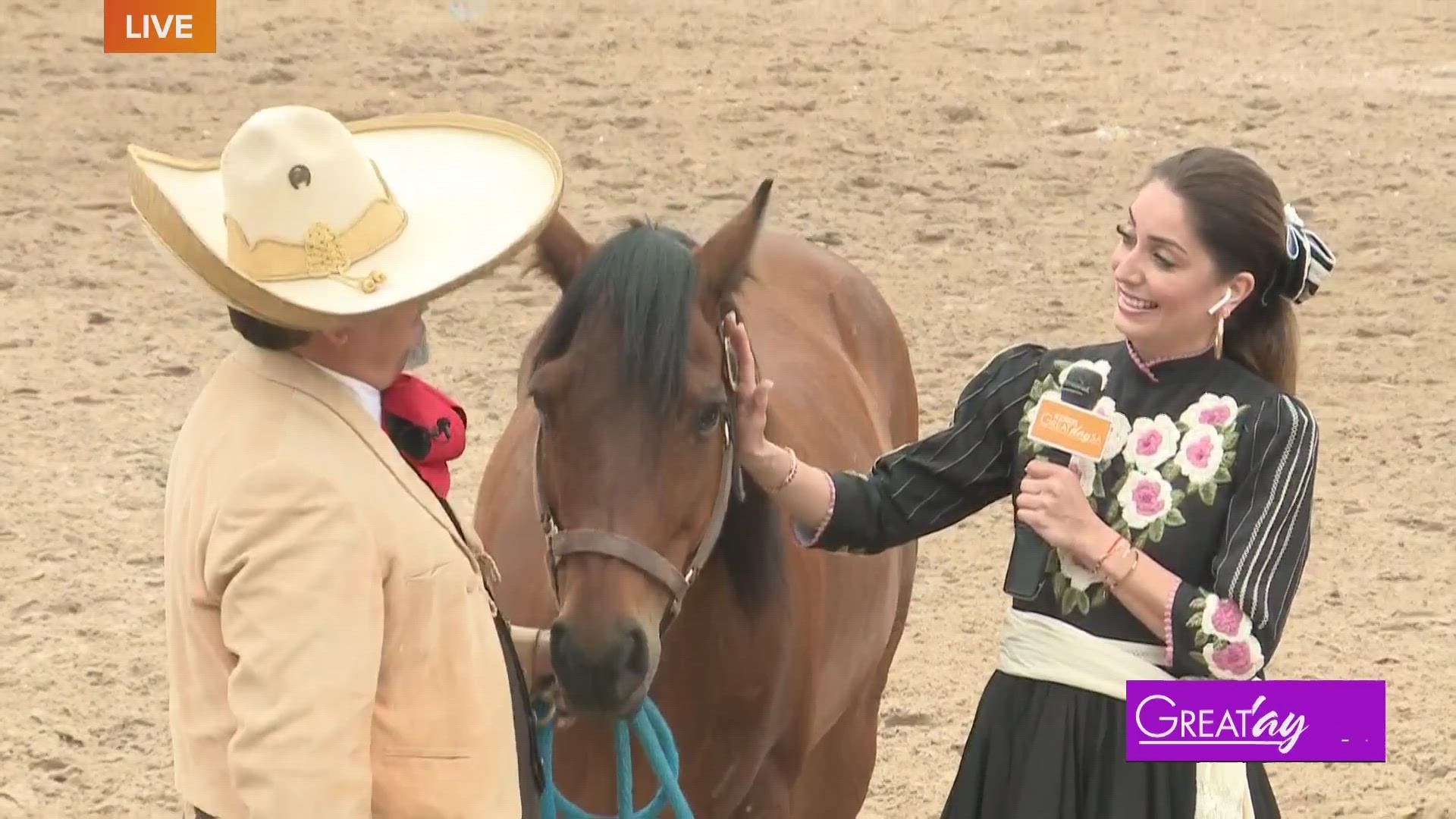 Roma brings out her inner Escaramuza with the San Antonio Charro Association in preparation for their Fiesta Charreada event.