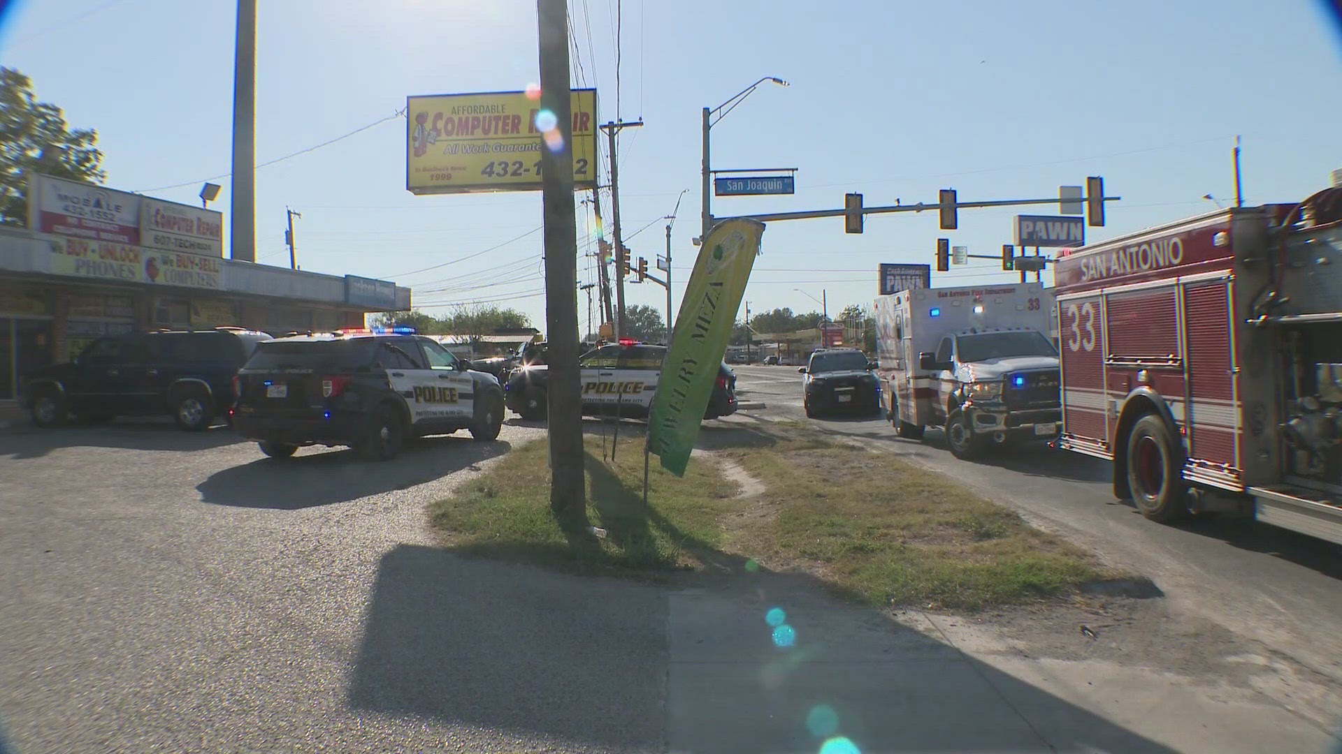 San Antonio police said the bullet went through the back of his car lodged into a seat. Luckily, he was not hit.