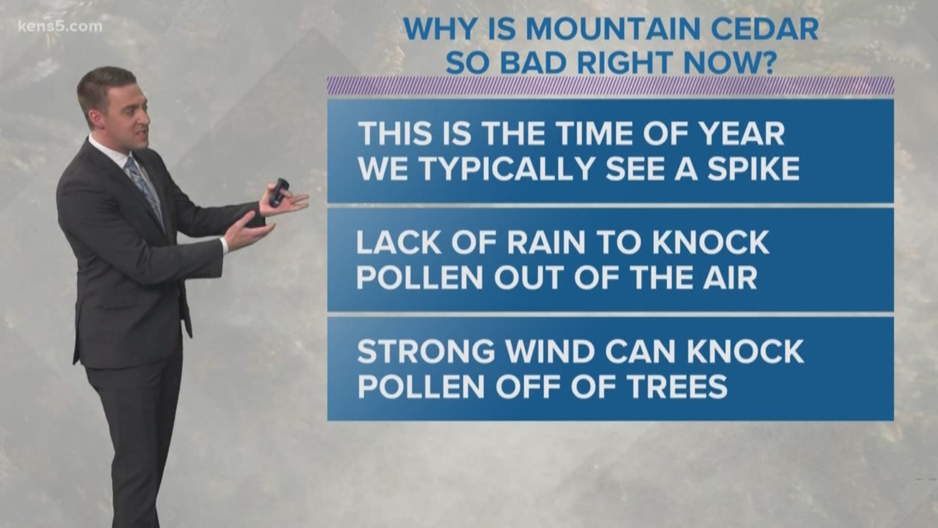 The past week has brought a big spike in mountain cedar. So, what has caused it to be so bad?