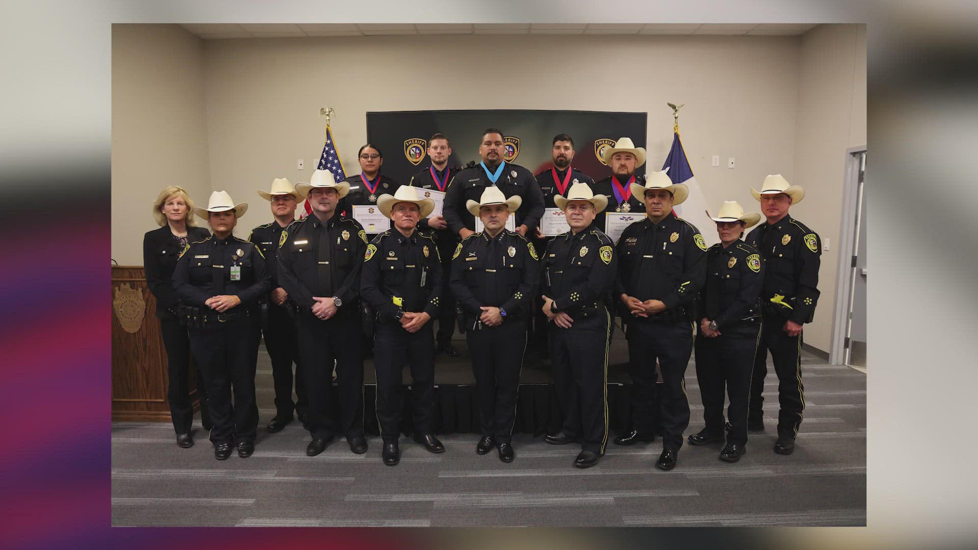 Each deputy received a medal from Sheriff Javier Salazar.