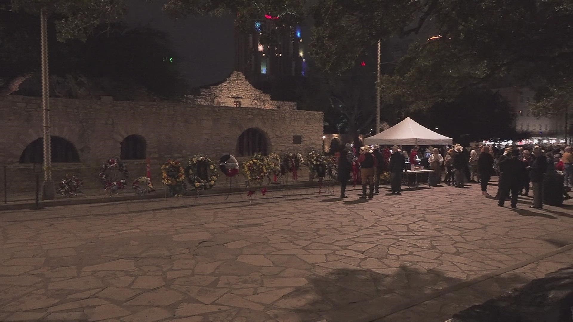 The free, public event was a "solemn reverence to honor the Alamo defenders and their sacrifice," organizers said.