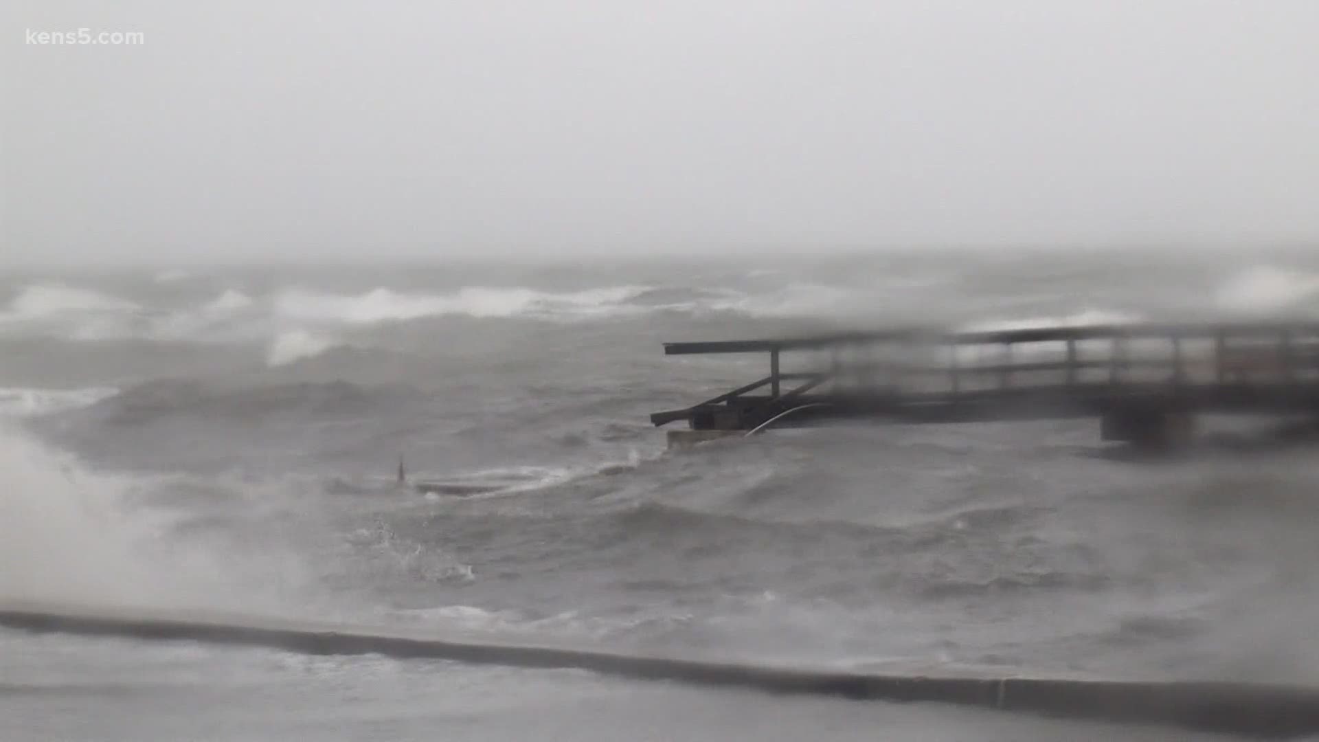 As Hanna hit Corpus Christi, a pier was damaged on Ocean Drive.