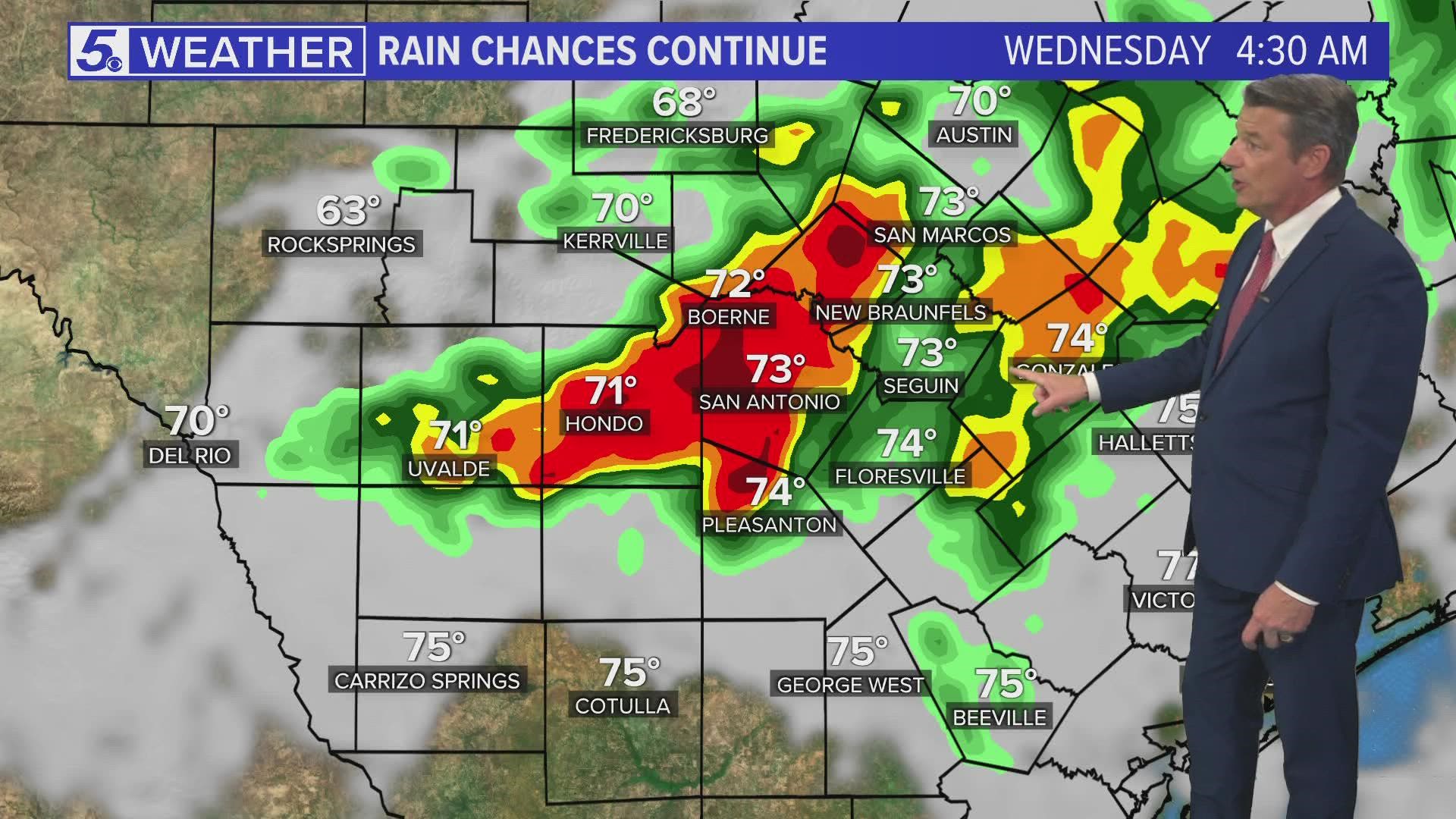 San Antonians will have another good chance at rain early Wednesday morning.