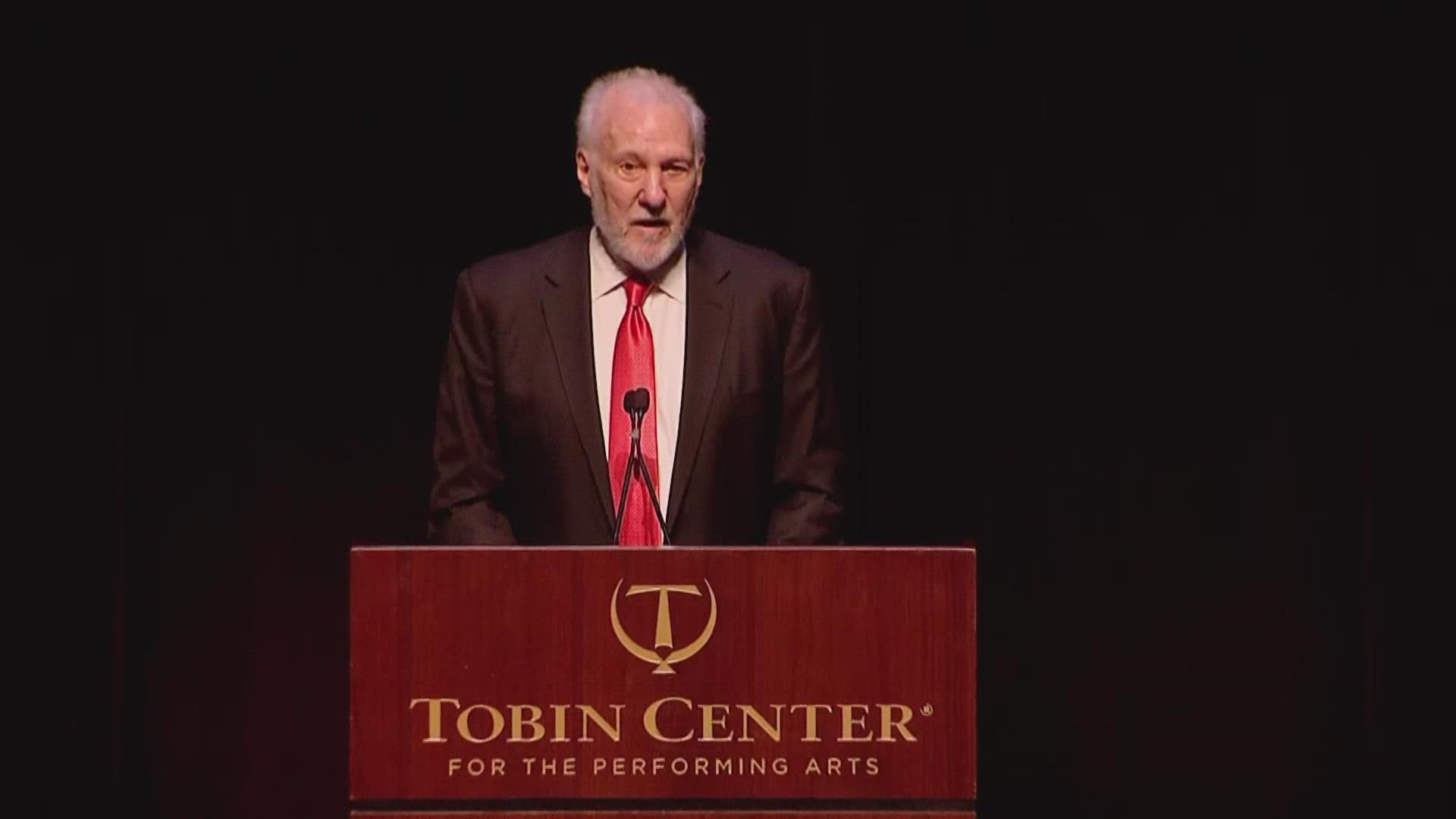 "This is a man who understood his priorities and they started at home with his wife, Charlene," said Popovich.