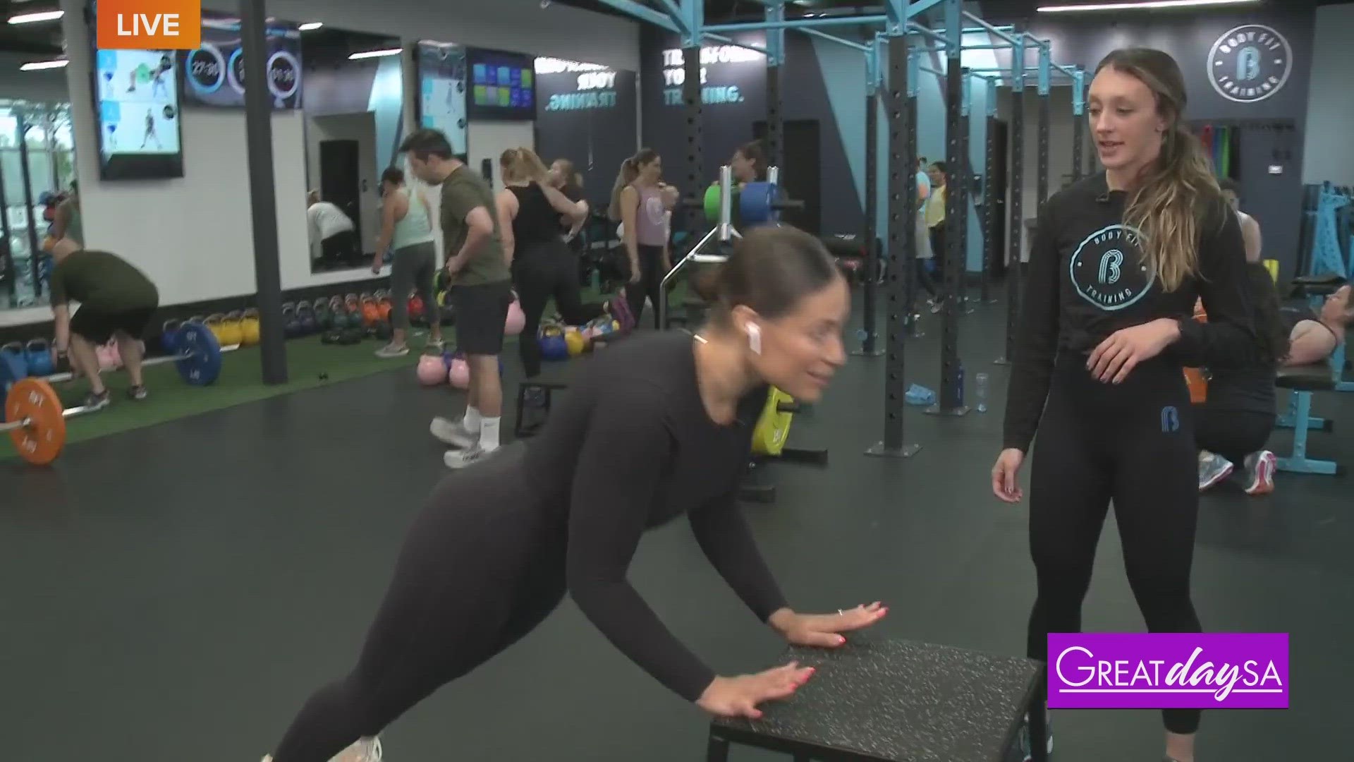 Clarke stops by Body Fit Training for World Health Day to learn some exercises with Coaches Tony Upchurch & Alyssa Hayes.