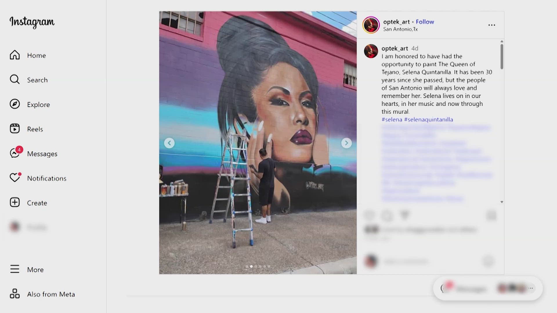 The mural is located near Historic Market Square. 