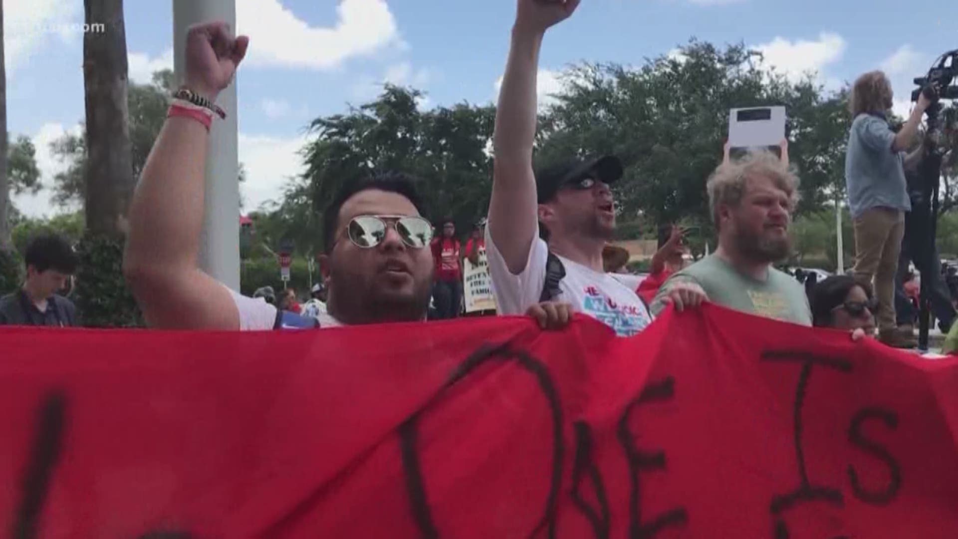Protesters from across Texas rallied at a border federal courthouse on Thursday demanding reunification of immigrant families and due process for them.