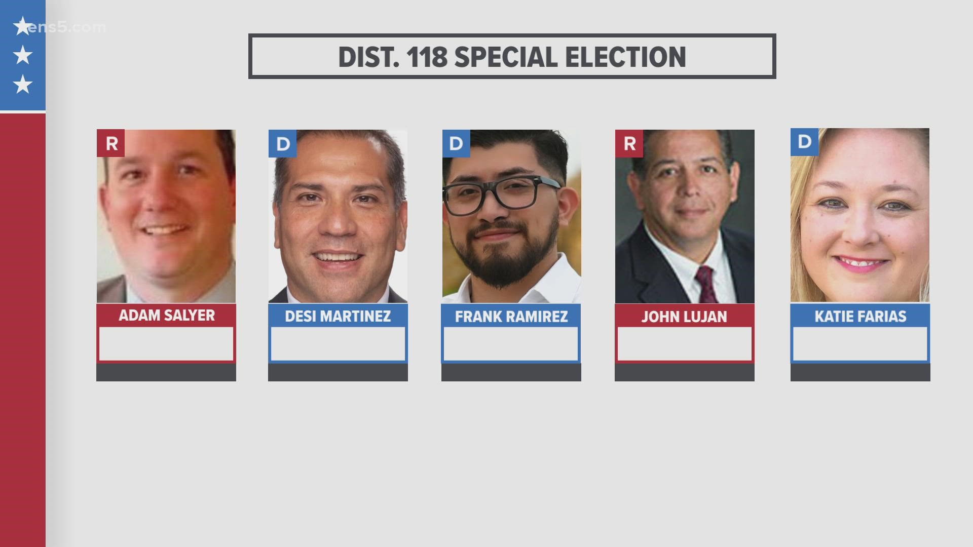 Five candidates are on the ballot to fill the seat of former state Rep. Leo Pacheco (D) of San Antonio.