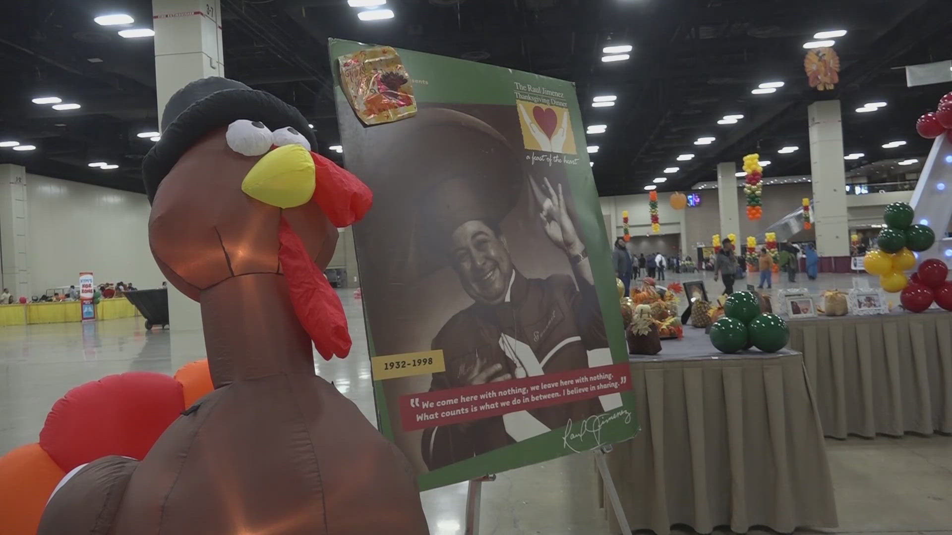 Several families enjoyed the Thanksgiving feast. 