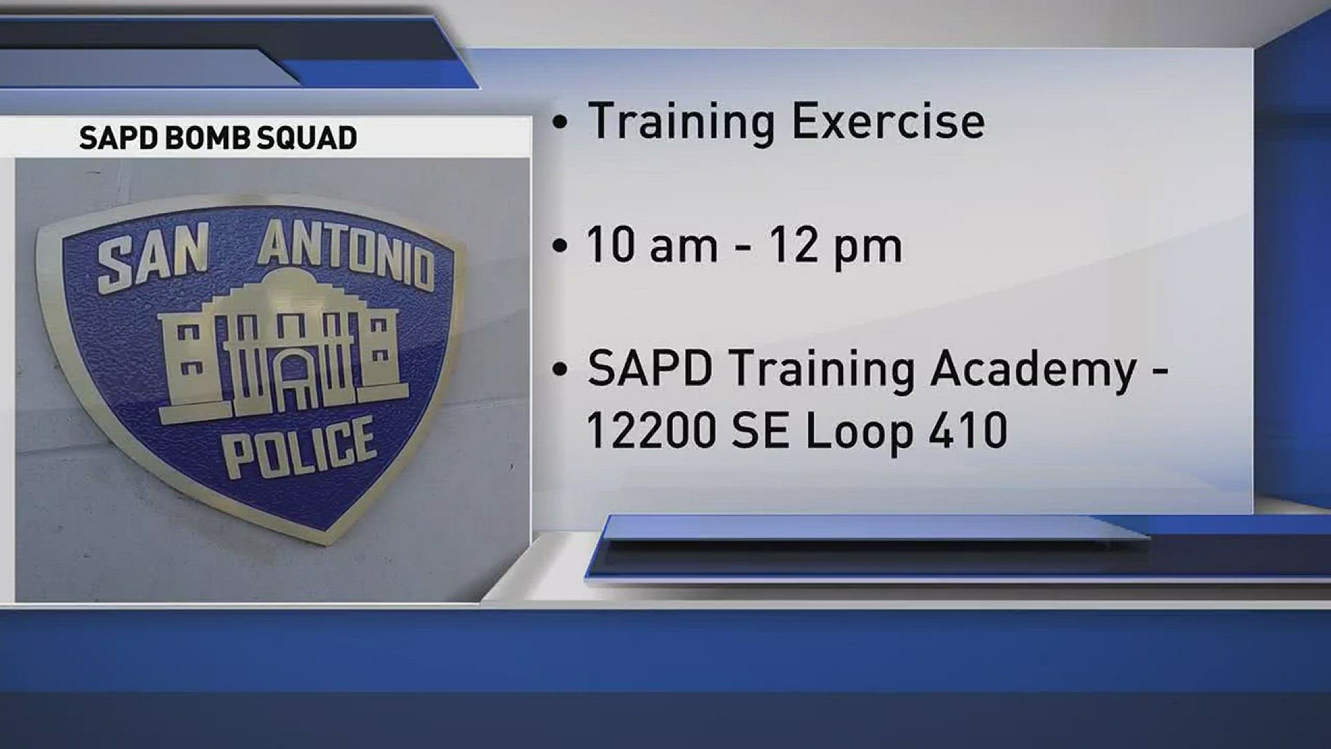 SAPD bomb squad training April 19