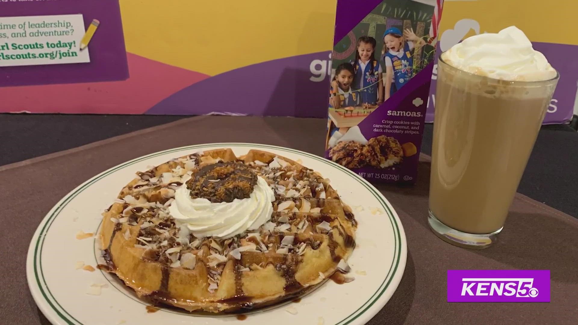 Jesse Sosa with Magnolia Pancake Haus cooks up a Girl Scout-themed waffle for the Girl Scout Cookie Flavor Fest.