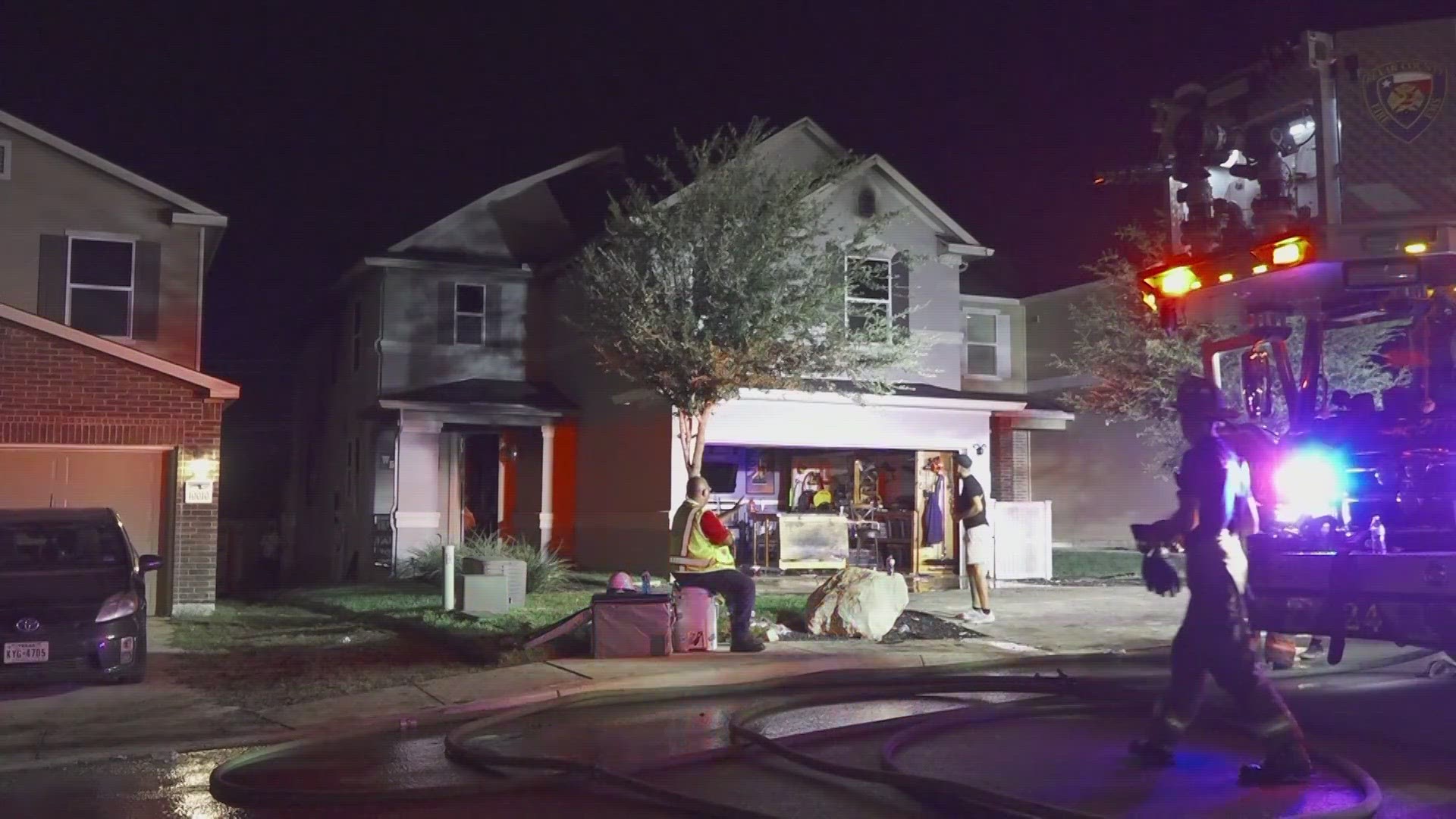 A second home next door also sustained damage from the fire.