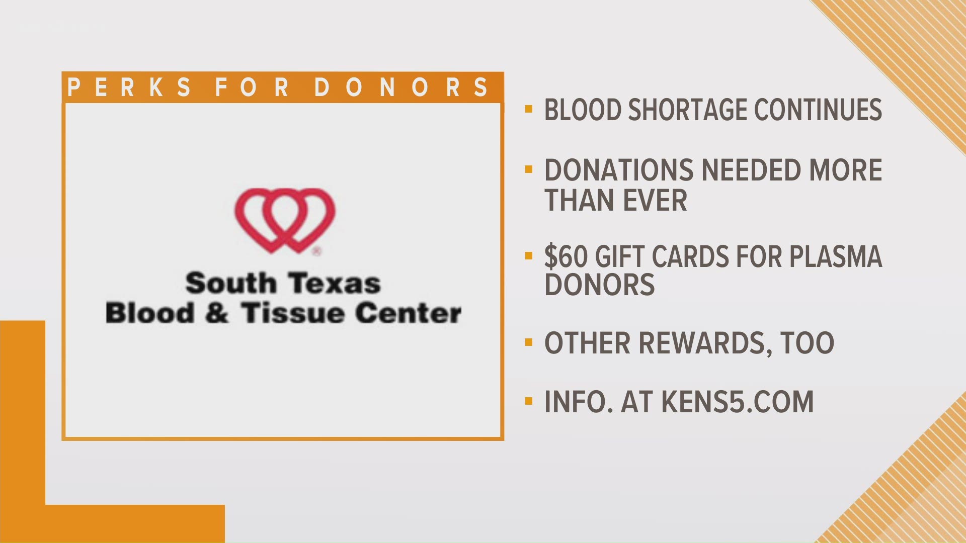 The pandemic continues to put a strain on the supply – which is often almost out – according to the South Texas Blood & Tissue Center.