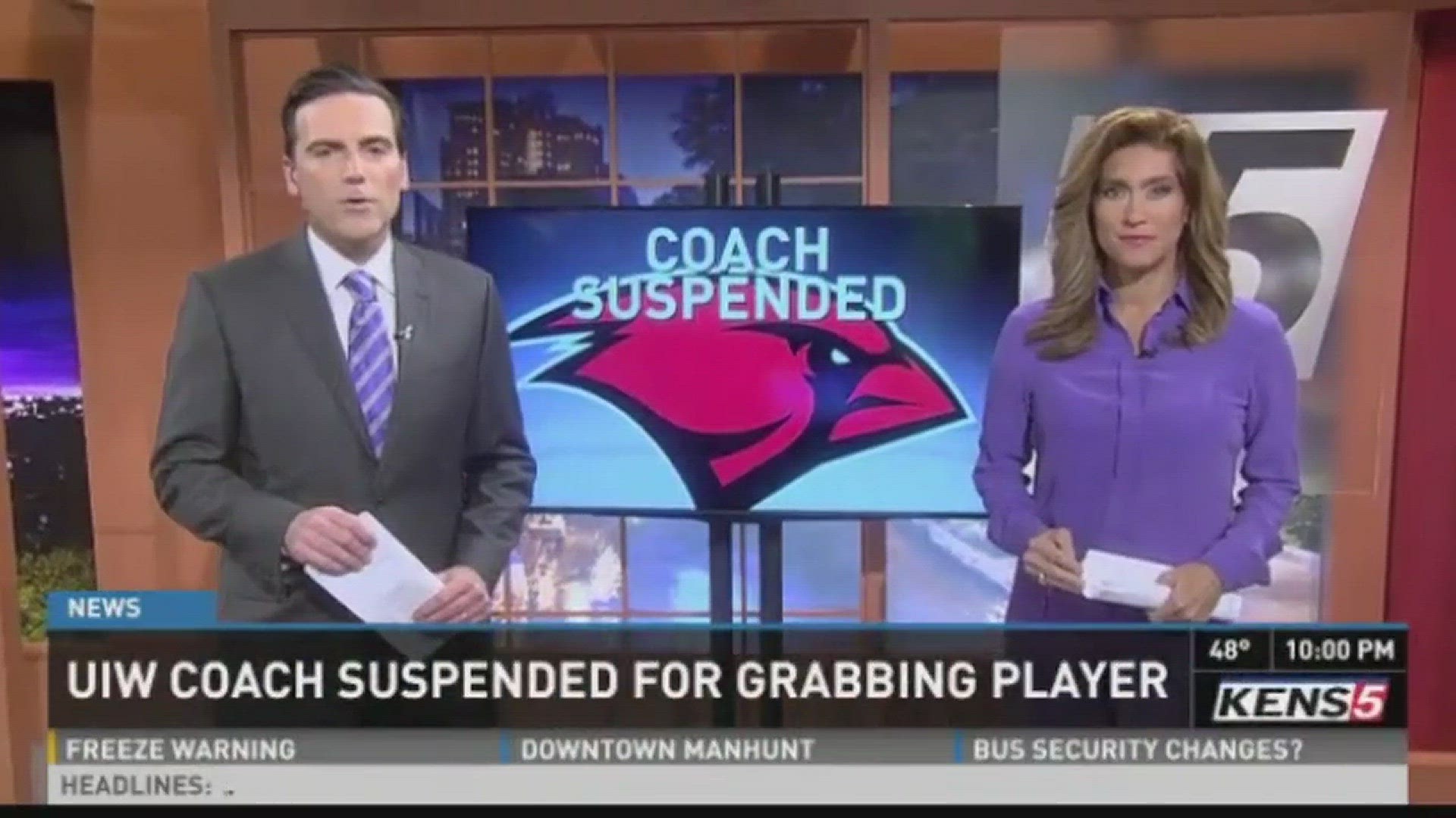 UIW coach suspended for grabbing player