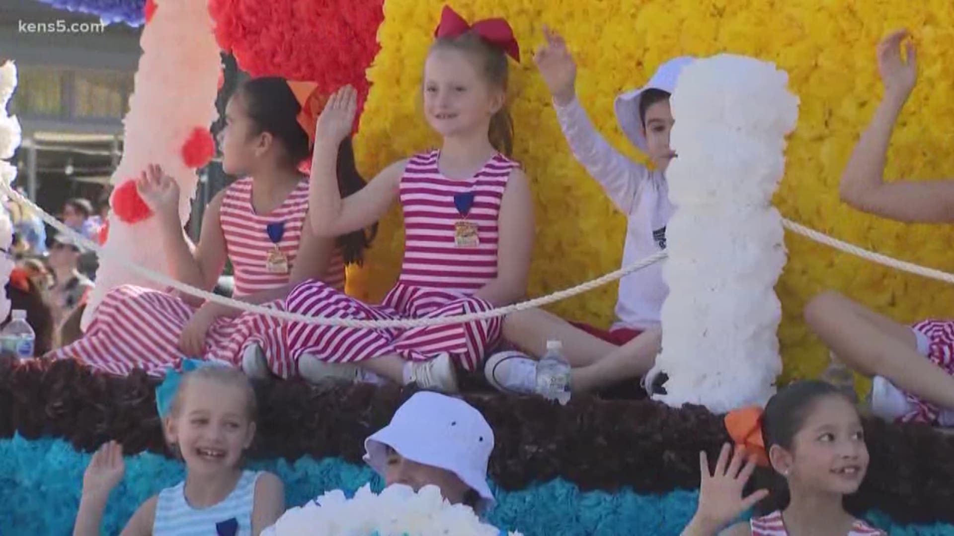 Fiesta-goers lined the streets of downtown San Antonio to cheer on the floats that made their way past for the 128th straight year.