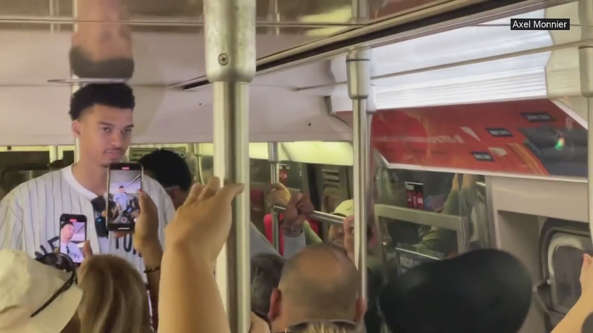 The basketplayer expected to be the first round draft pick for the NBA rode the subway in NYC Tuesday.