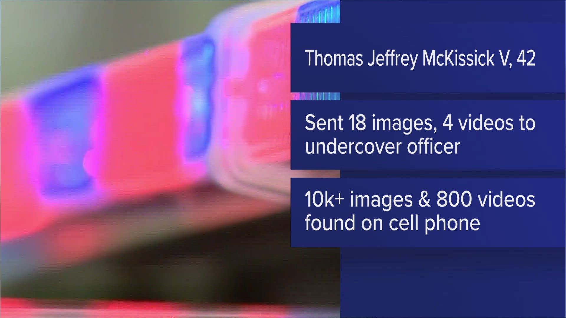 Court documents say Thomas Jeffrey McKissick sent 18 images and four video of child porn to an undercover officer in Australia.