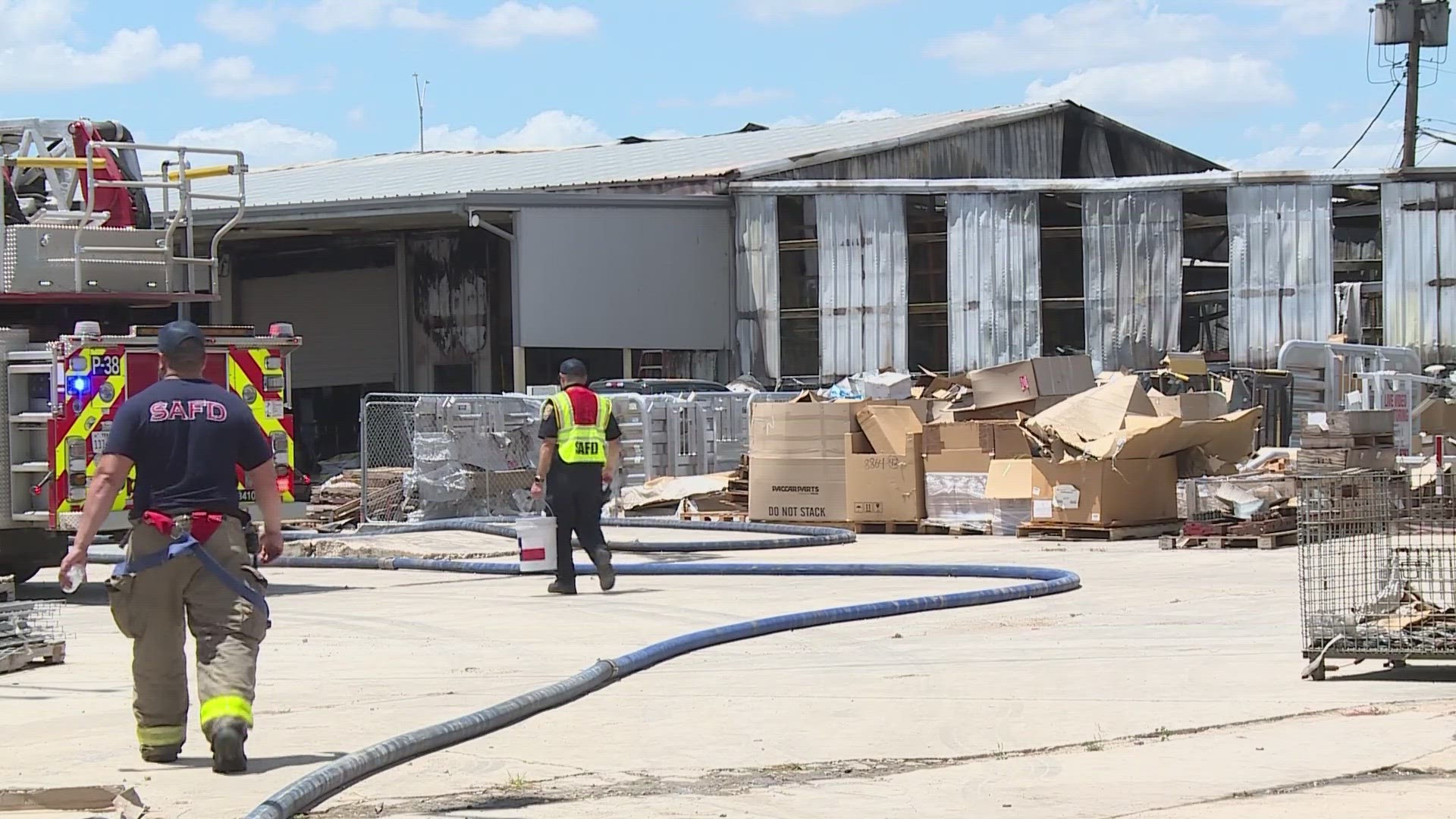 The fire happened just after noon on the 8700 block of I-10 east. SAFD said nobody was hurt.