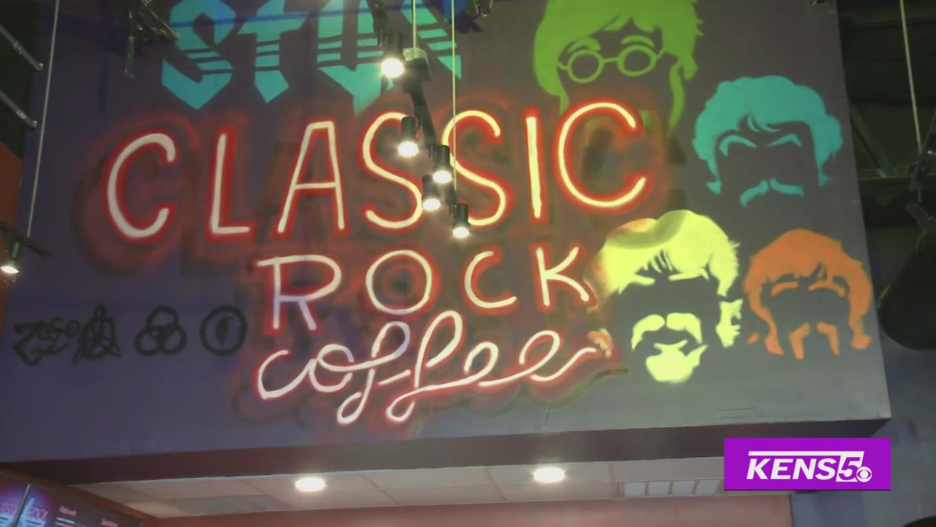 Clarke visits San Antonio's newest coffee shop Classic Rock Coffee.