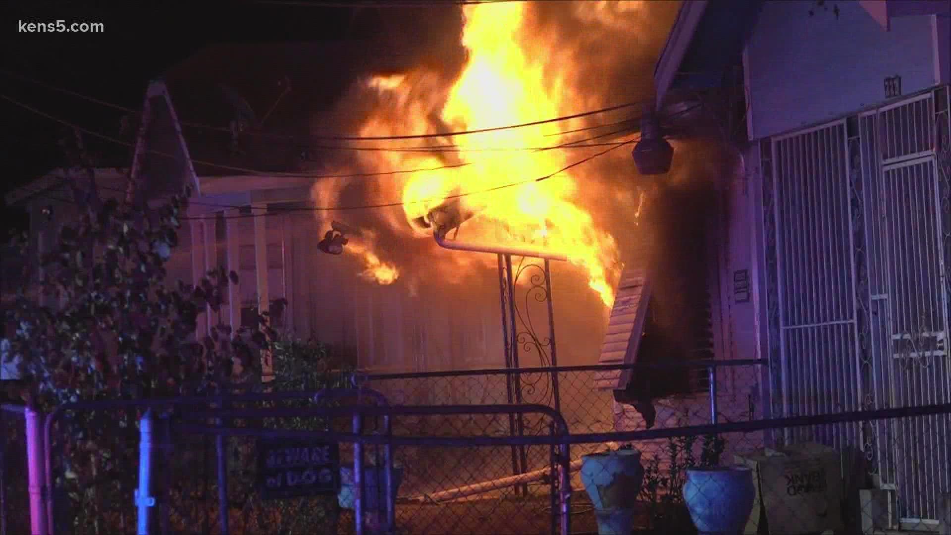 Firefighters rescued an elderly man, also inside the home, but firefighters had to pull back because the flames and heat were becoming too much.