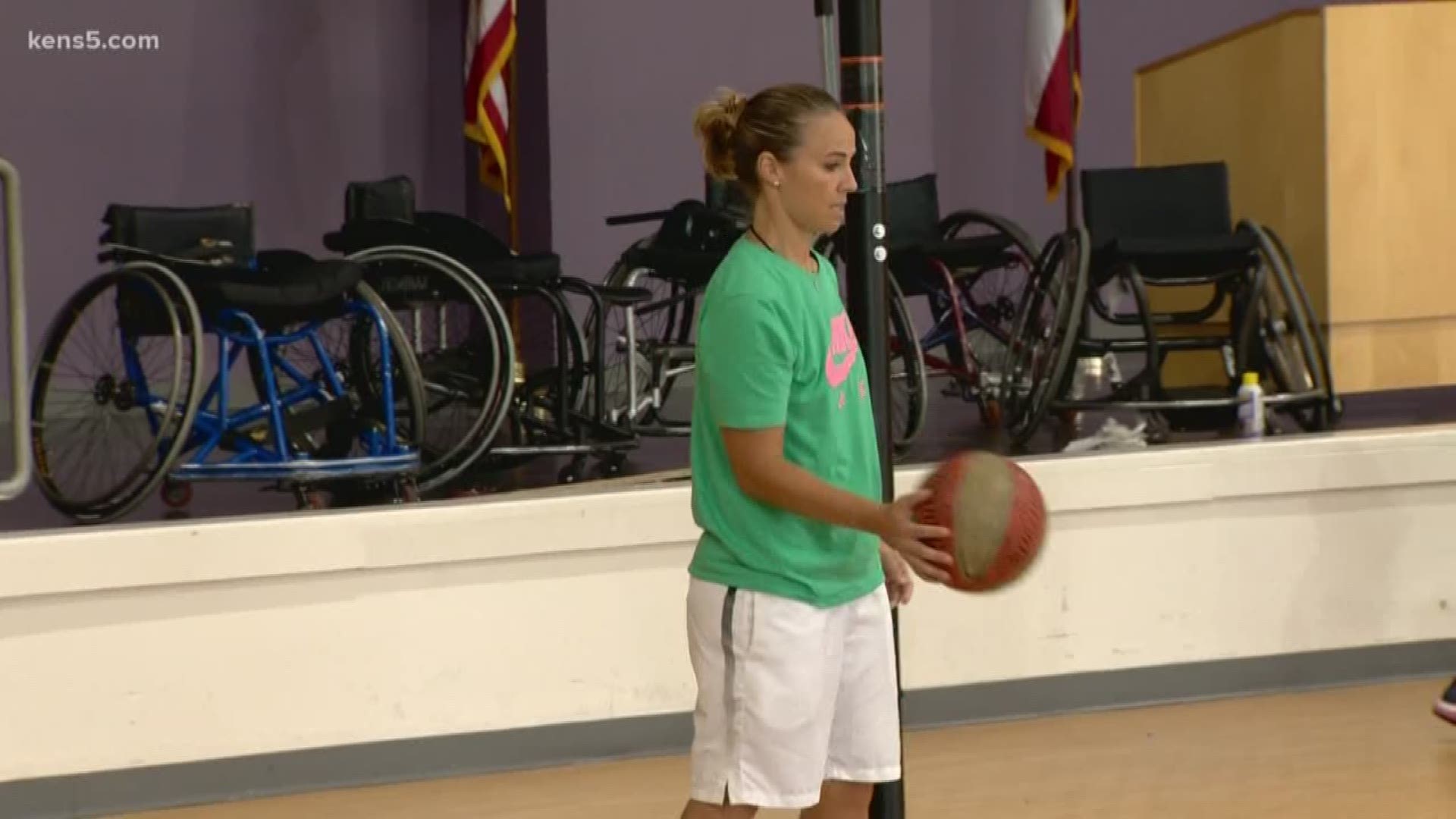 Spurs assistant coach Becky Hammon was out at Morgan's Wonderland Monday for what she termed the first annual basketball camp for athletes with special needs. We also had the chance to talk with her about her promotion on Pop's staff, taking over for Jame
