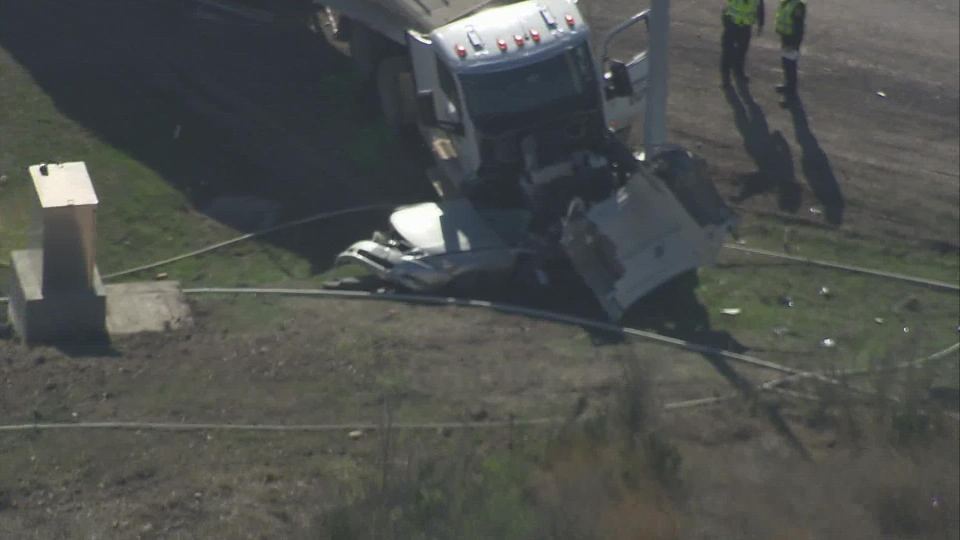 Crews are investigating after a deadly accident involving a Lexus and a dump truck in southwest Bexar County Thursday afternoon.