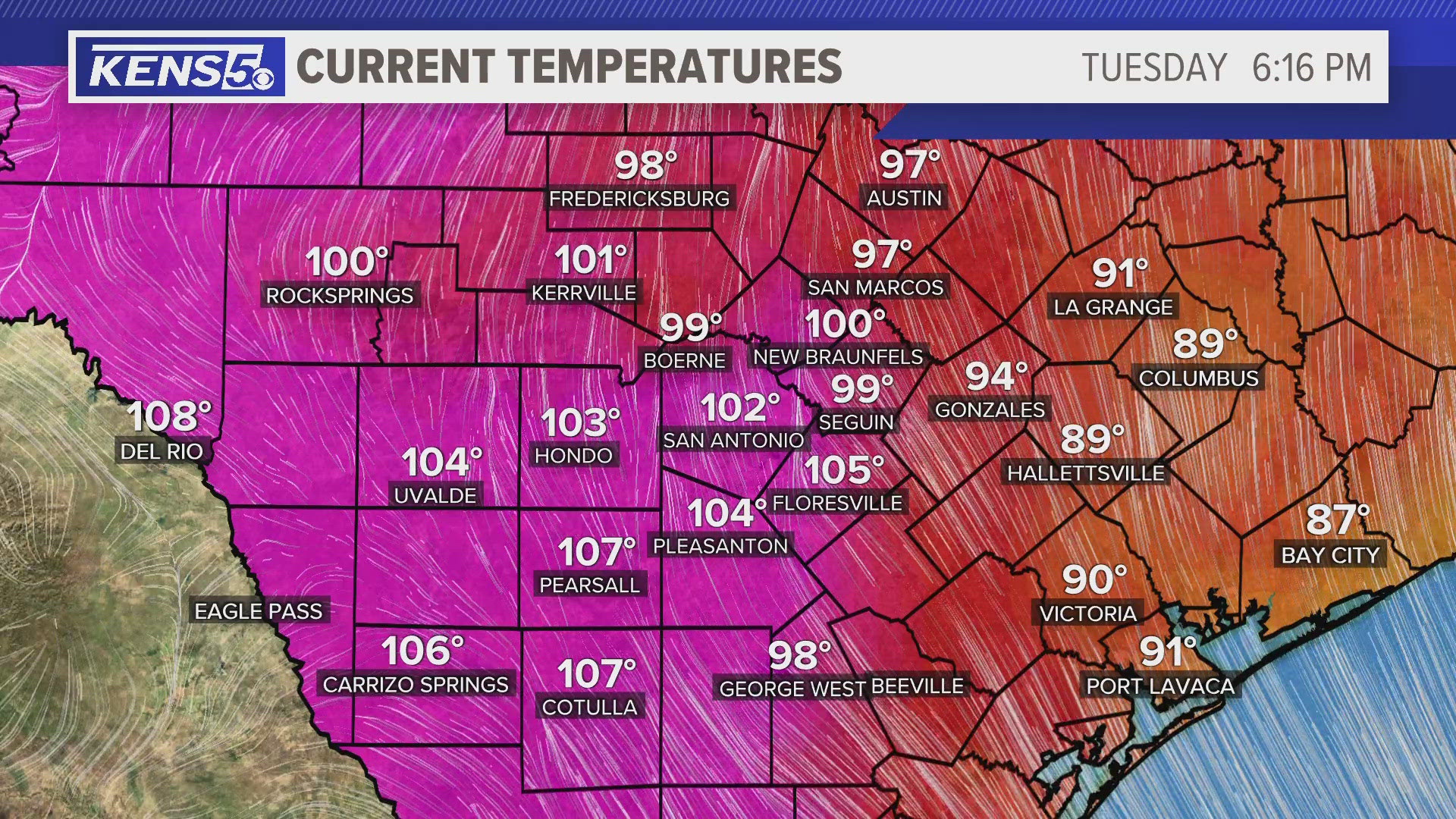 It reached 102 in the Alamo City, breaking the previous record high of 100 set in 1916.