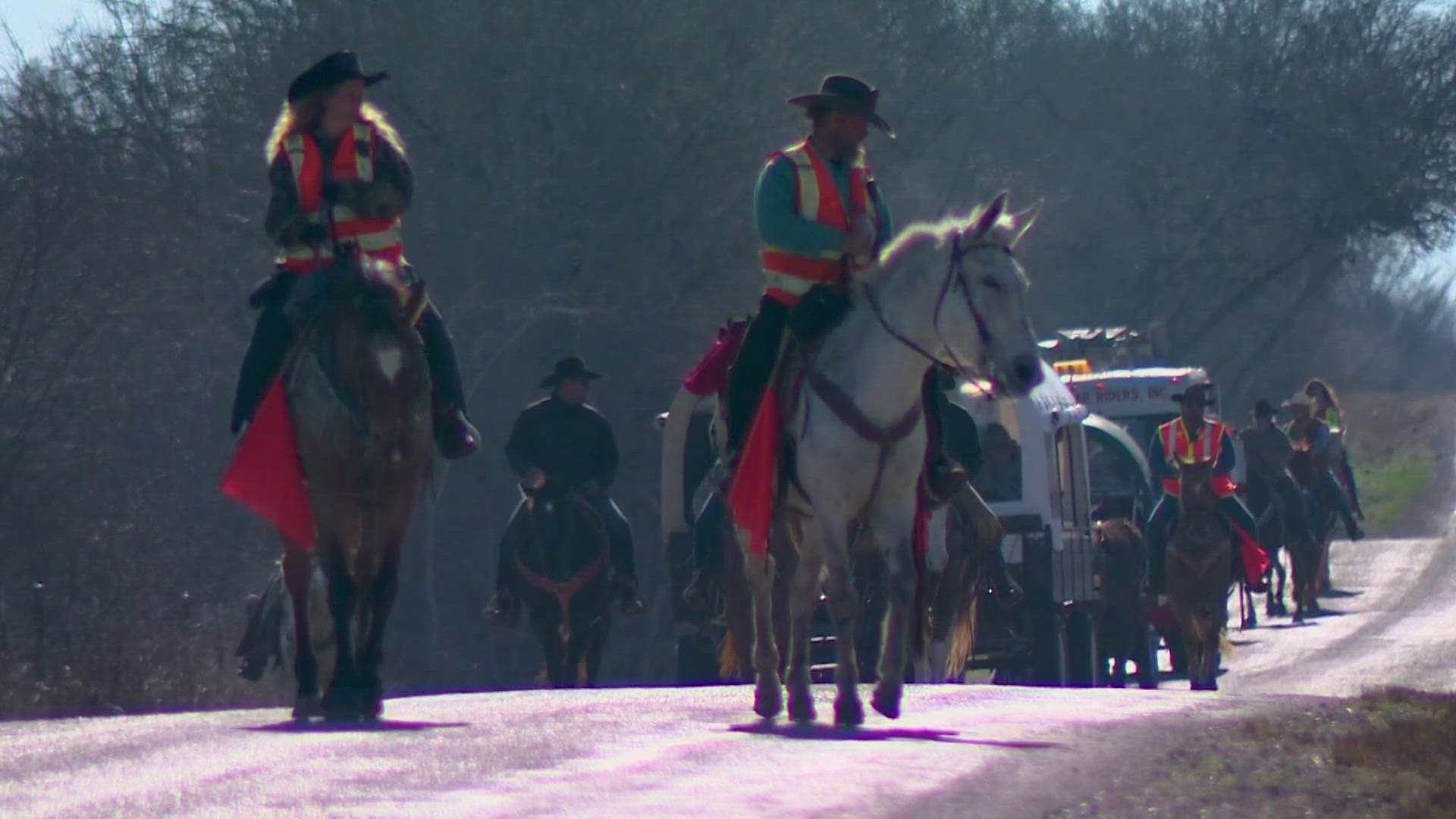 The group of cowboys and cowgirls have been making the trek since 1959.