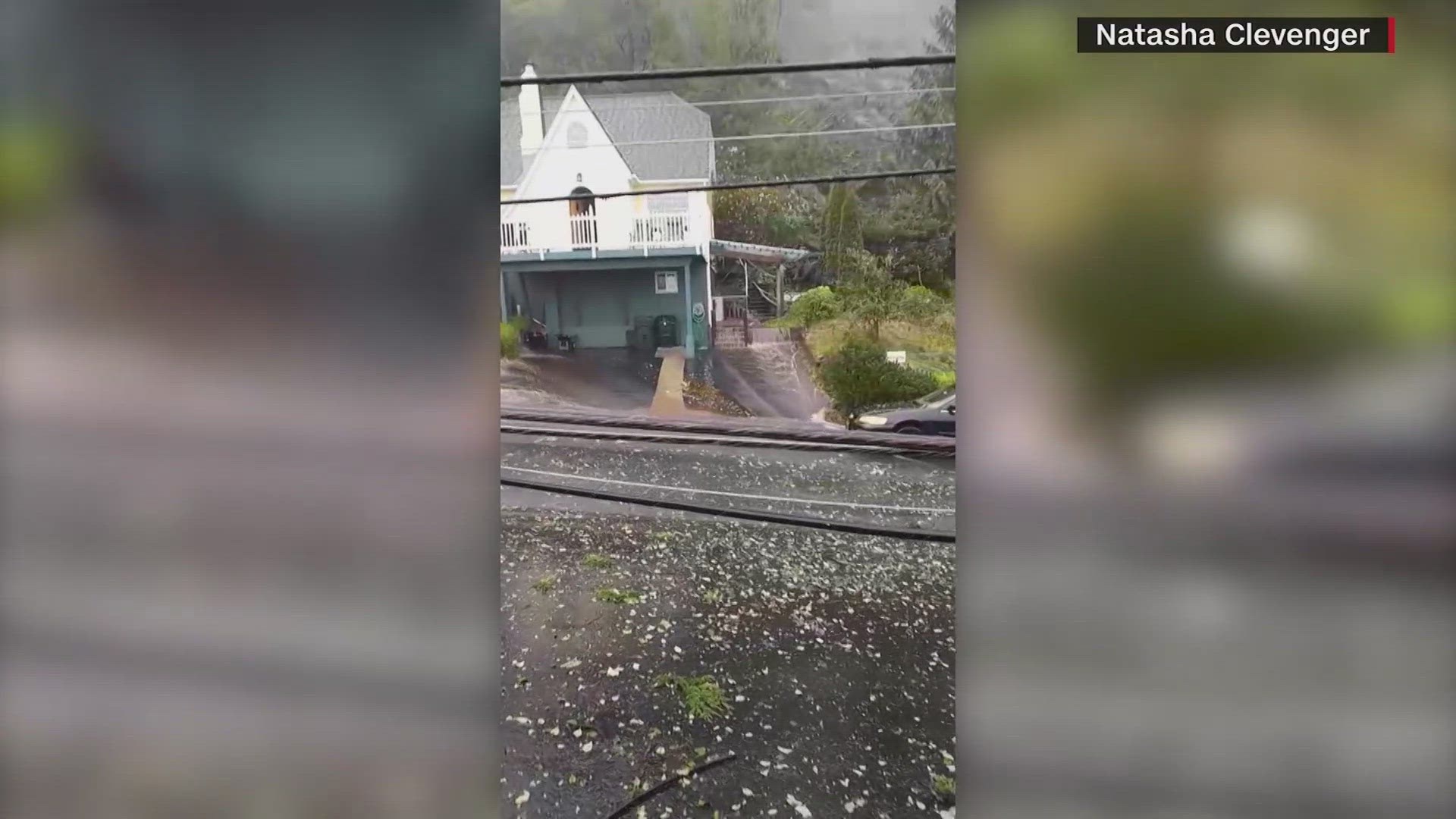 Power lines and trees came crashing down in the town of Ketchikan on Sunday.