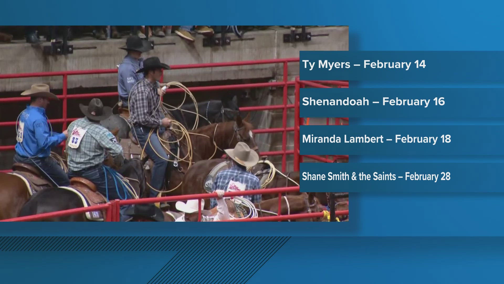 The first lineup of entertainers performing at next year's San Antonio Stock Show and Rodeo were announced Thursday morning. 