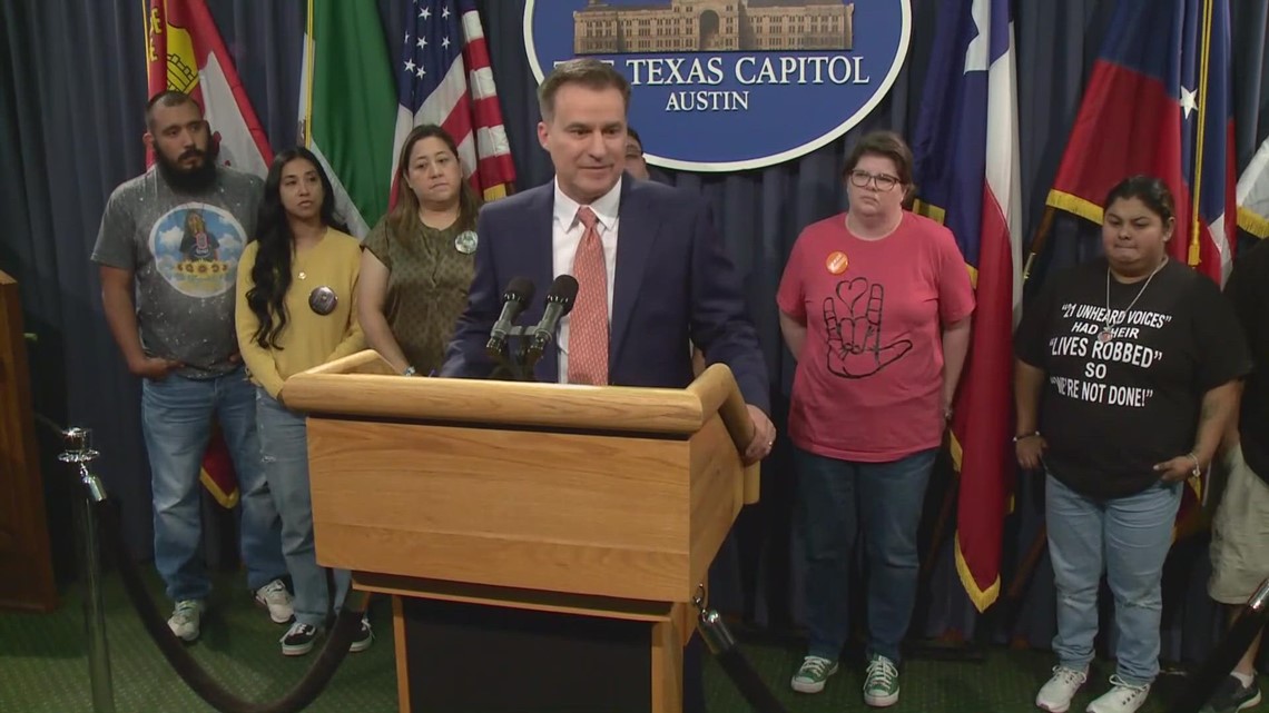 Uvalde families join Sen. Gutierrez as he announces new legislation in effort to prevent mass shootings