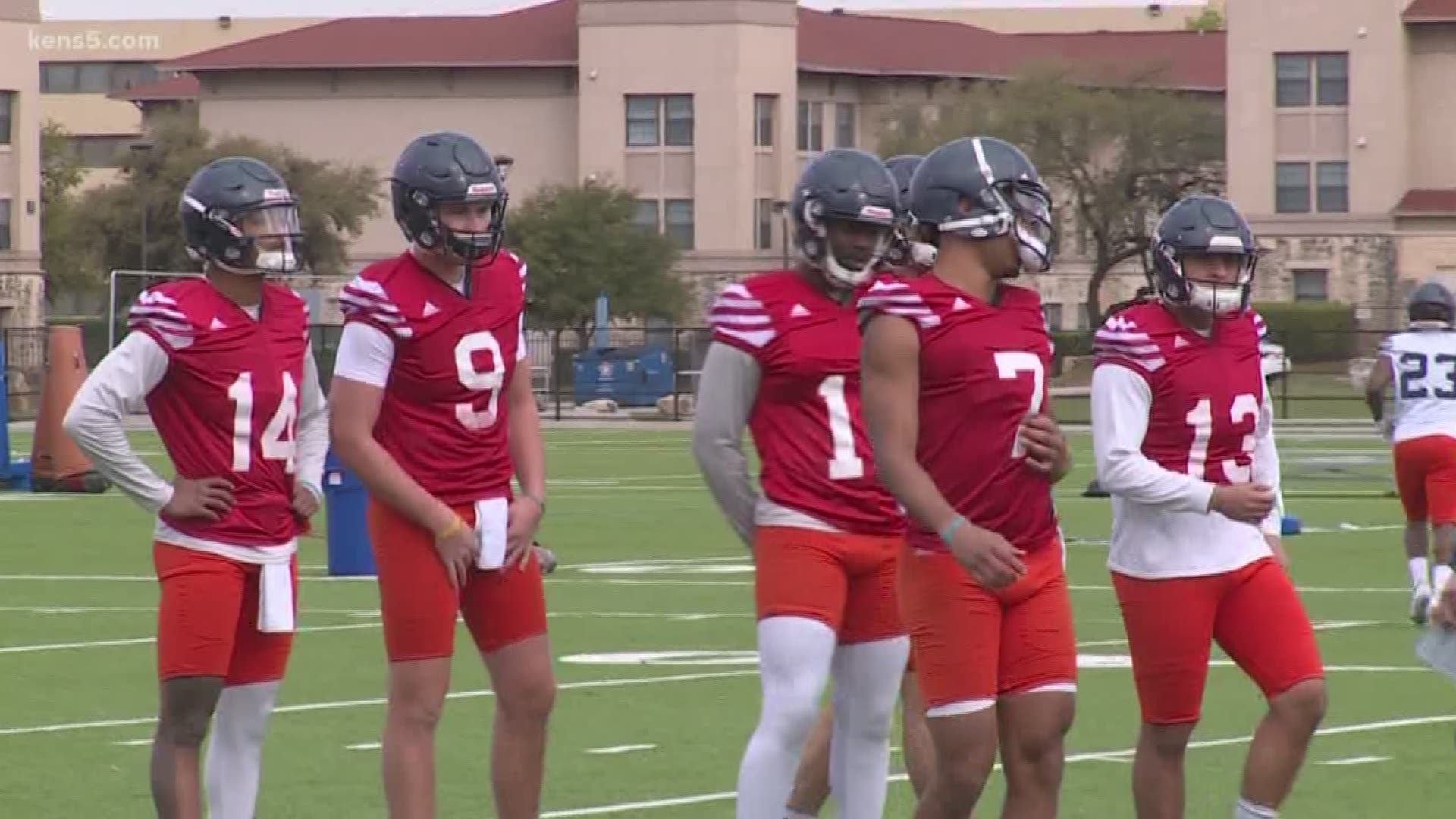 UTSA kicked off spring football practice Monday and already they have plenty to look at, particularly at the quarterback position. Six players will be competing, including senior Cordale Grundy and local favorite Frank Harris. Vinnie Vinzetta sorts it all out.