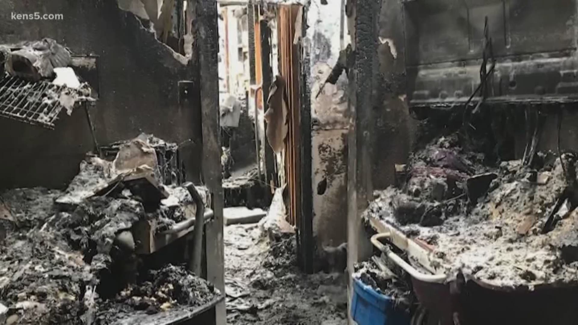 Everything the 88-year-old woman owns was destroyed when a fire devoured her home of 60 years.