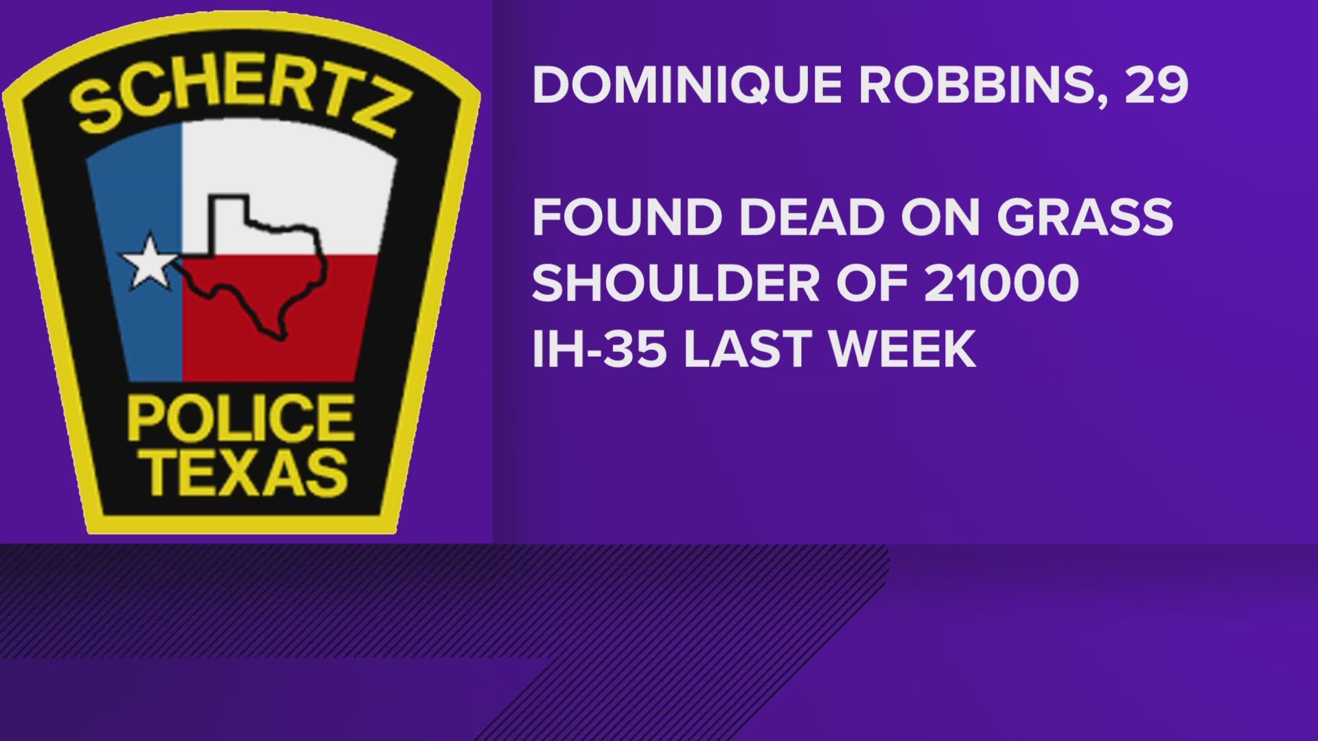 Police identified the woman as Dominique Robbins, 29.