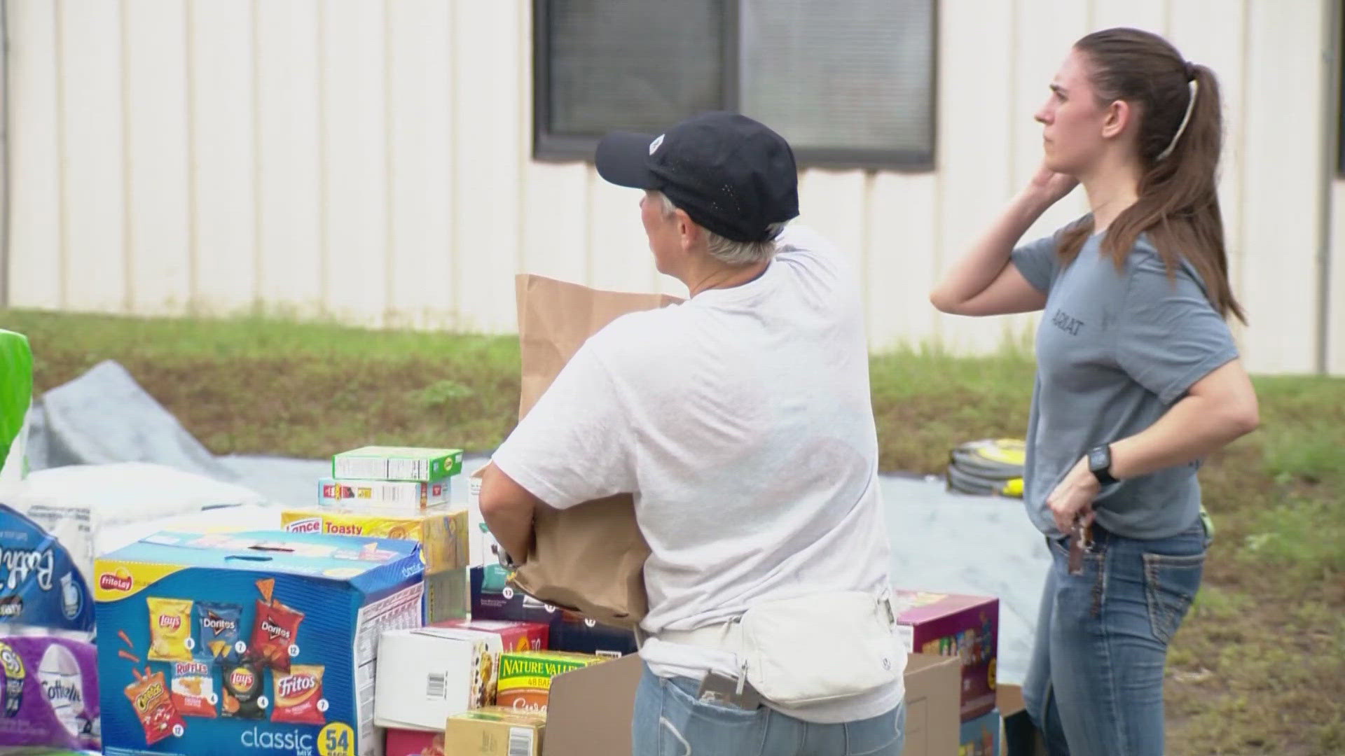 Food, water and hygiene products are all arriving by the truck load to help those impacted by the flooding.