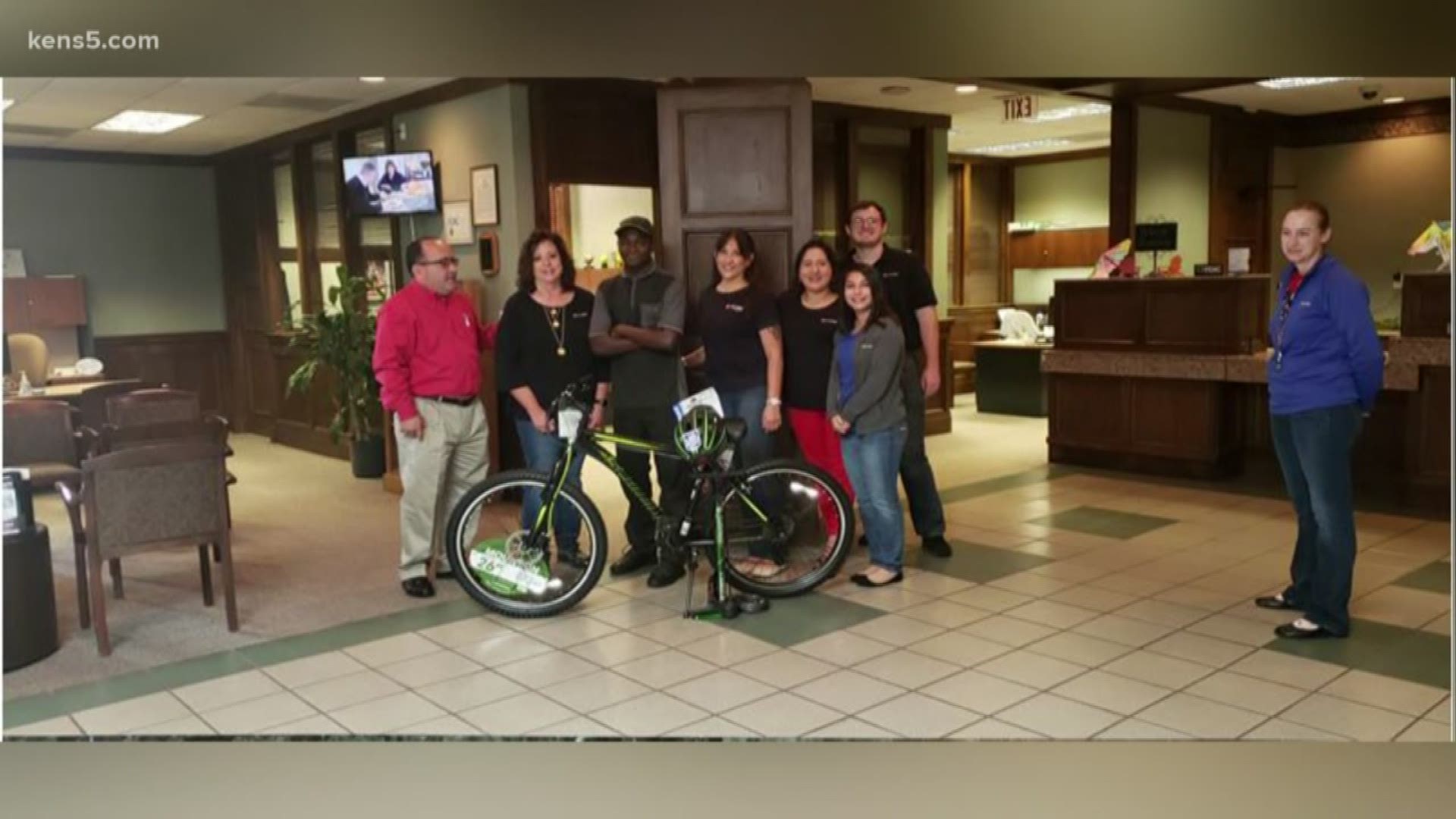 When bank employees learned that high-schooler Jordan Woods walked four miles between two jobs, they decided to do something special for the teen.