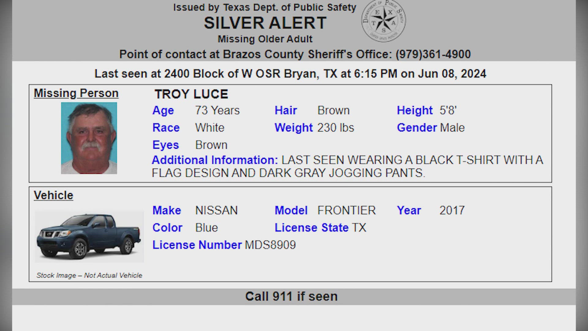 Silver Alert issued for missing 73-year-old man in Bryan with cognitive ...